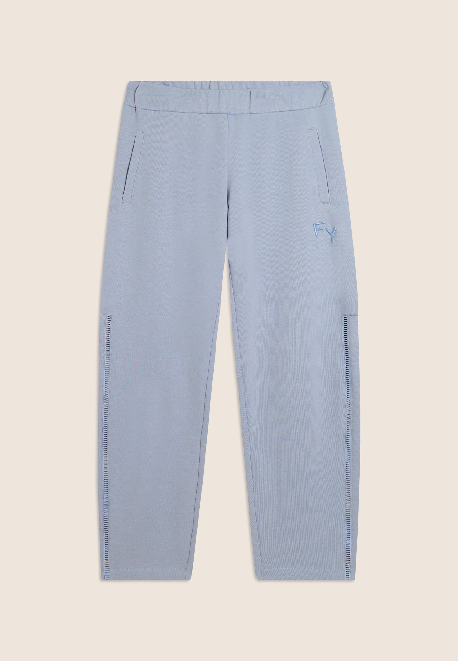 freddy-pantaloni-sportivi-uomo-gamba-dritta-in-french-terry-con-ricamo-traforato image 8