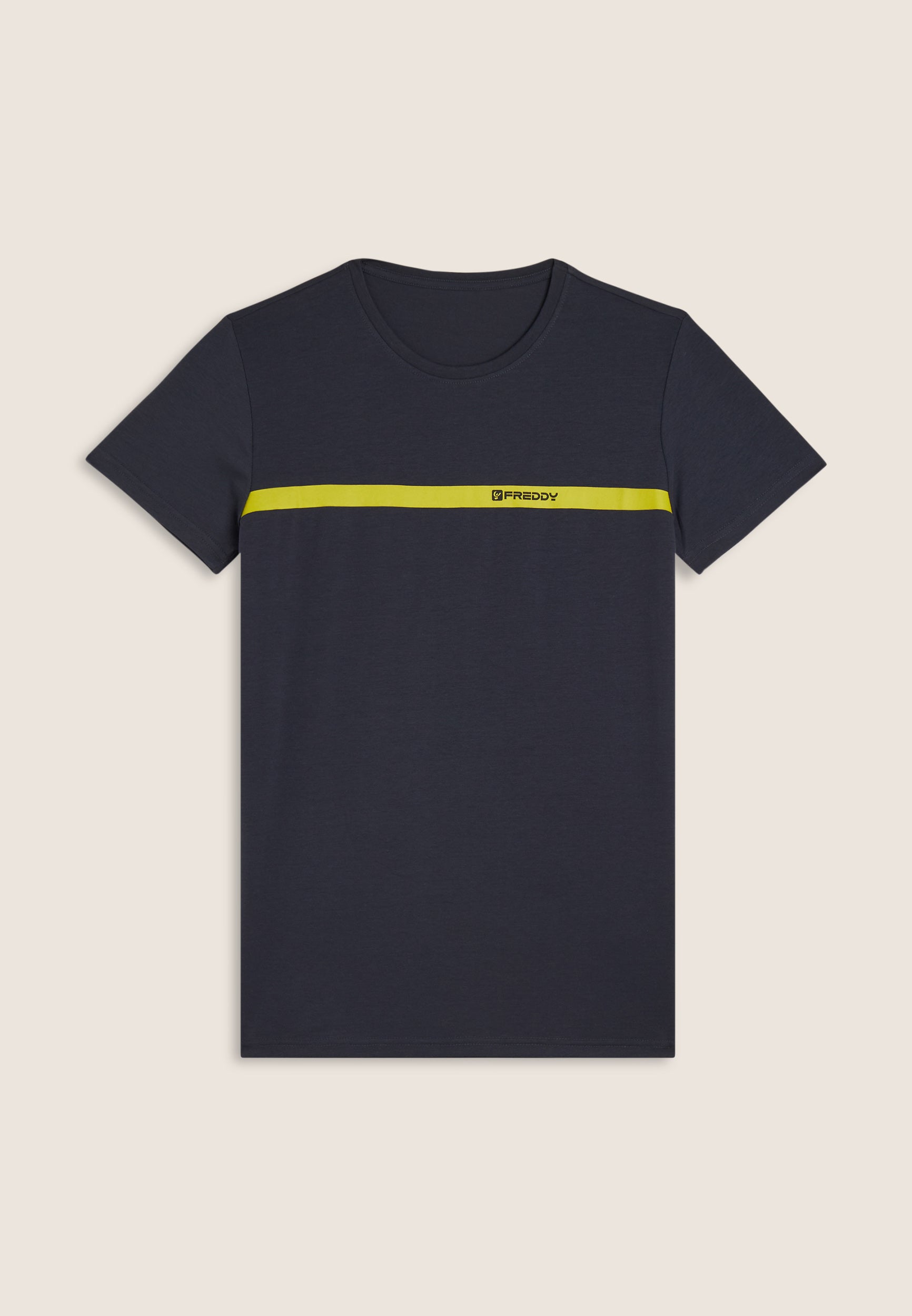 freddy-t-shirt-uomo-cotone-con-banda-a-contrasto-e-logo image 1