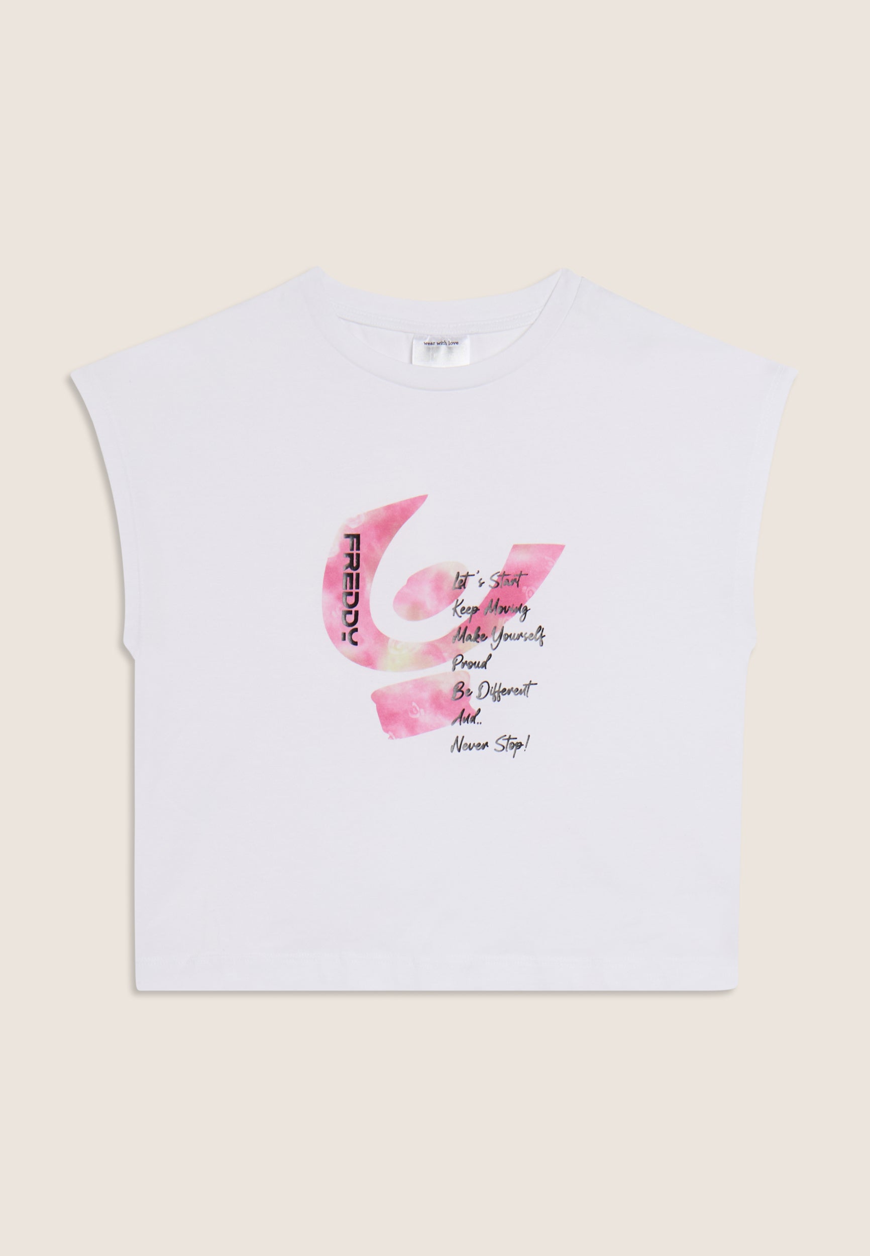 freddy-t-shirt-cropped-senza-maniche-maxi-logo-degrad-junior image 5