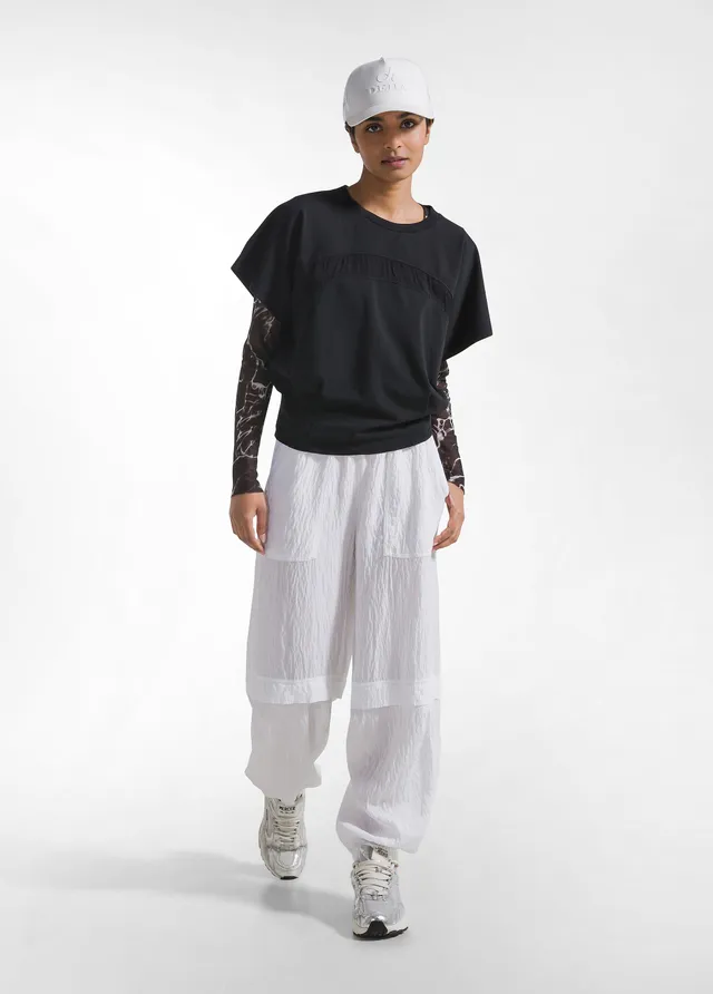 deha-jogger-ampi-viscosa-crinkle-iron-free-bianco image 1