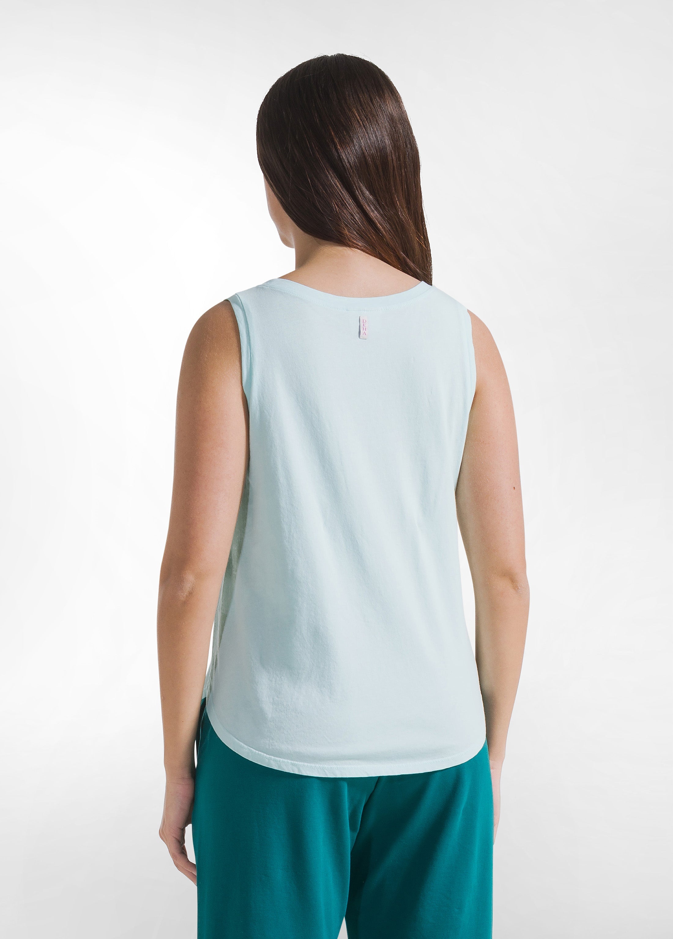 deha-top-d42402-con-stampa-grafica-in-jersey-organico-blu image 2