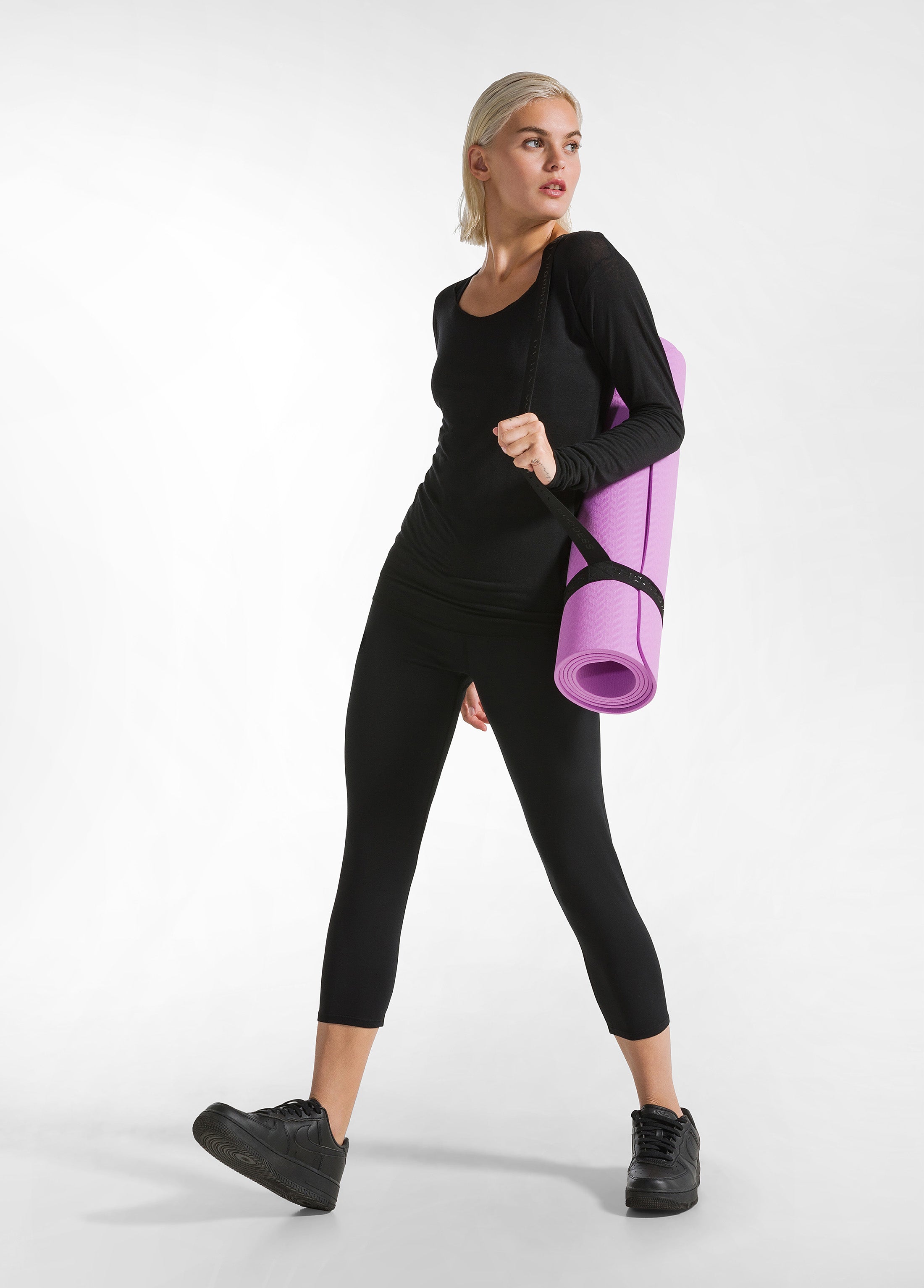 deha-leggings-stretch-7-8-nero-tinta-unita image 5