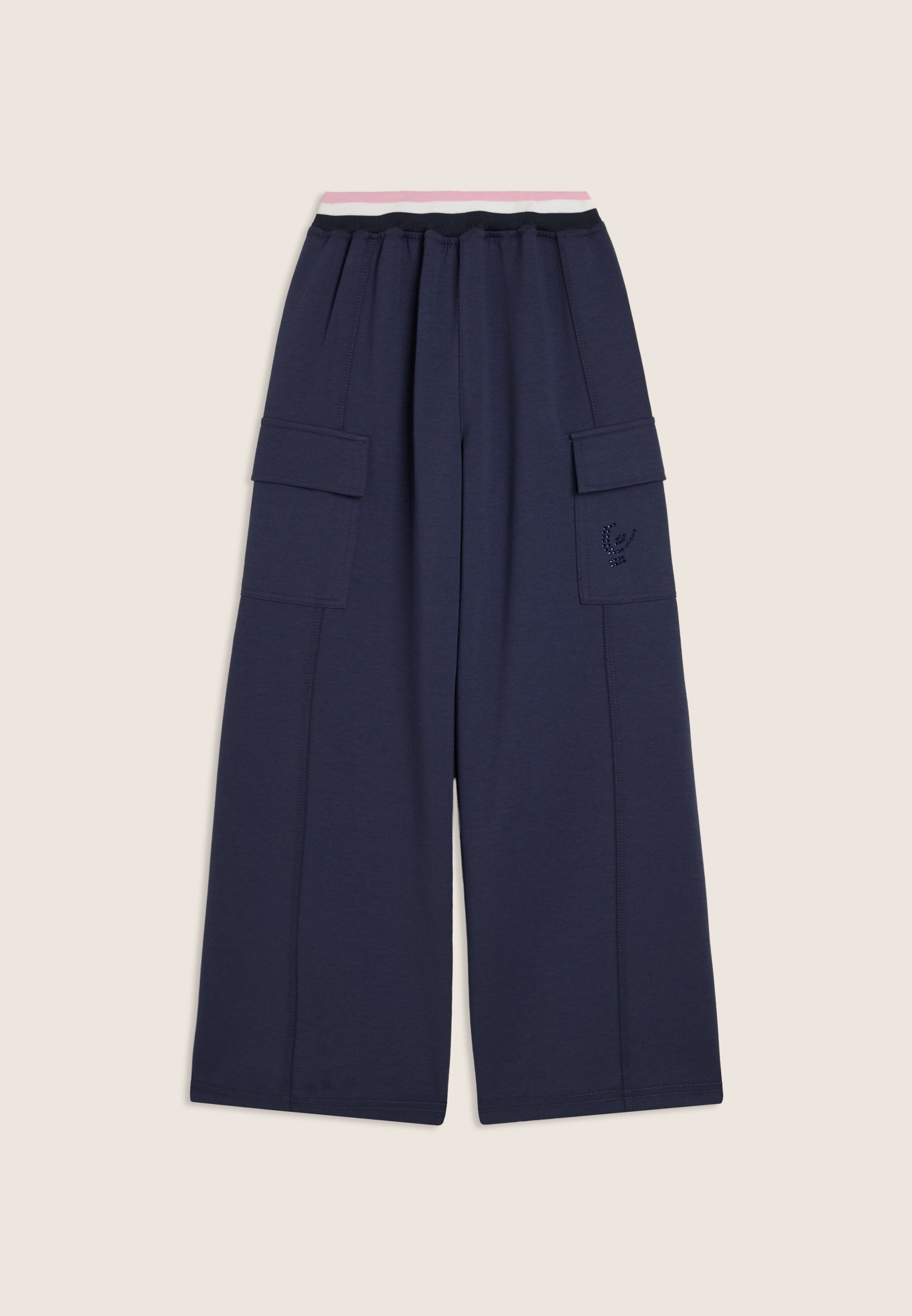 freddy-pantaloni-junior-oversize-con-elastico-jacquard-e-strass image 1