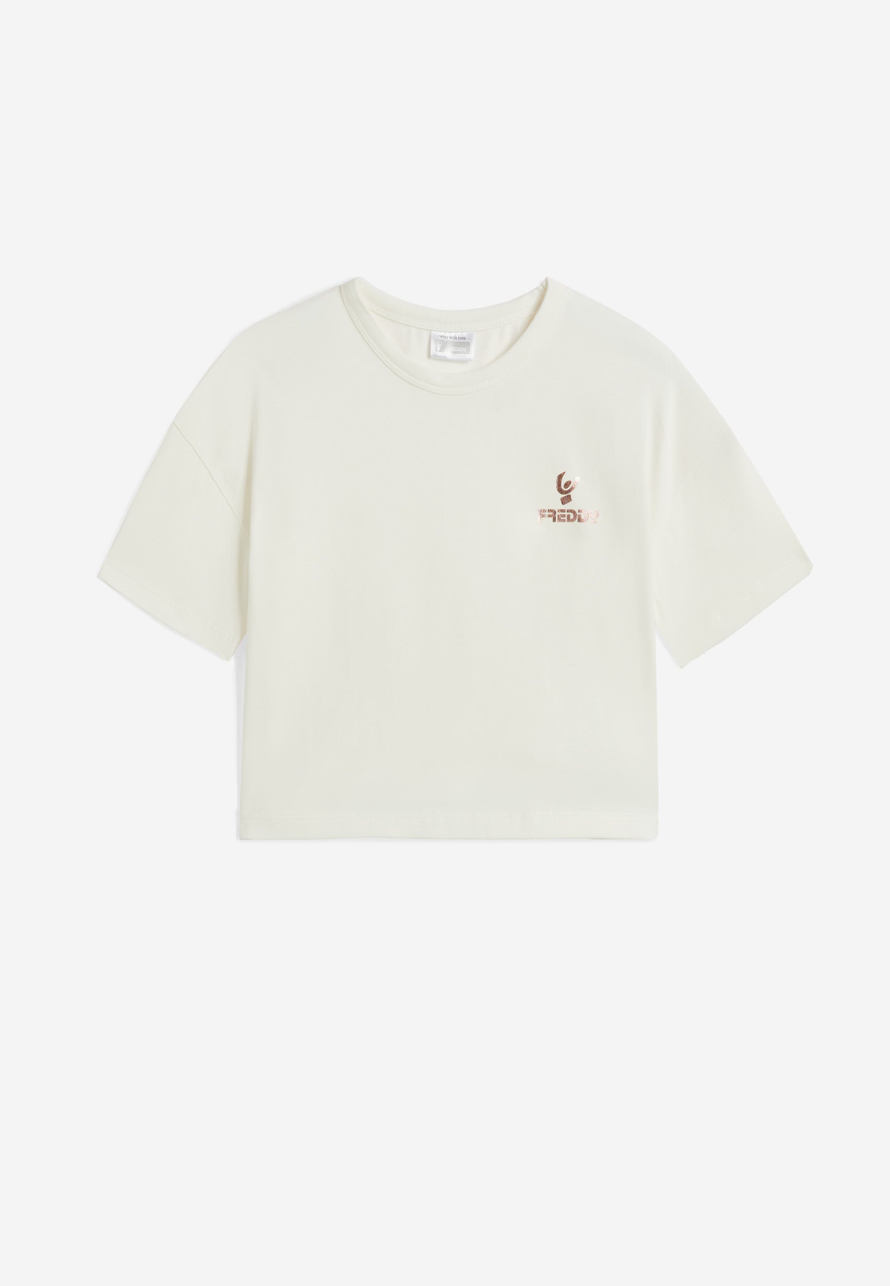 freddy-t-shirt-da-bambina-comfort-fit-corta-in-vita-in-jersey-cotone image 7