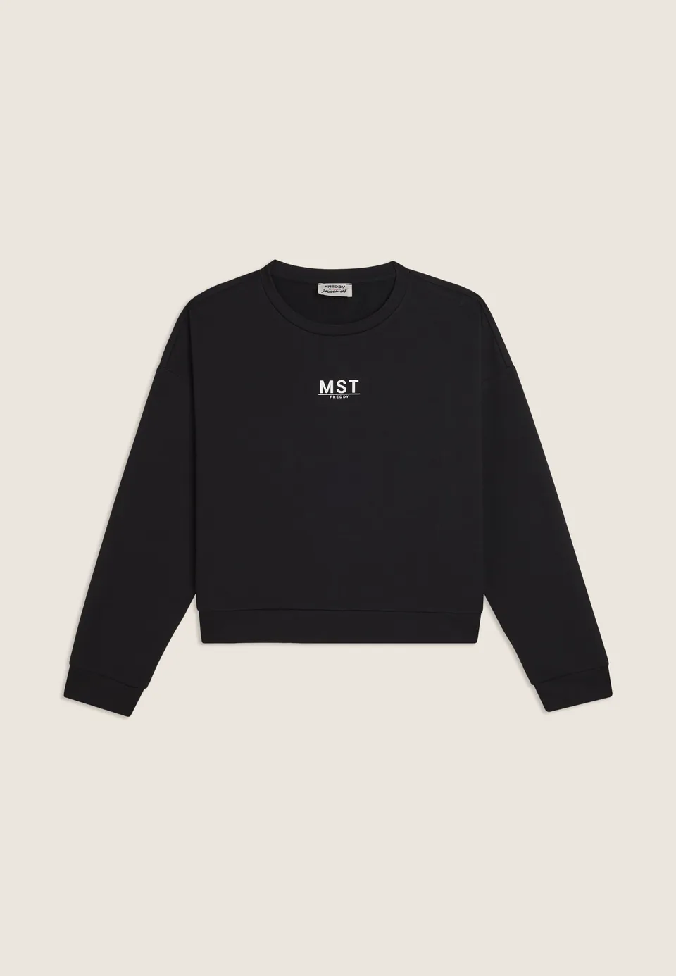 freddy-felpa-cropped-comfort-fit-girocollo-in-french-terry-di-cotone image 1