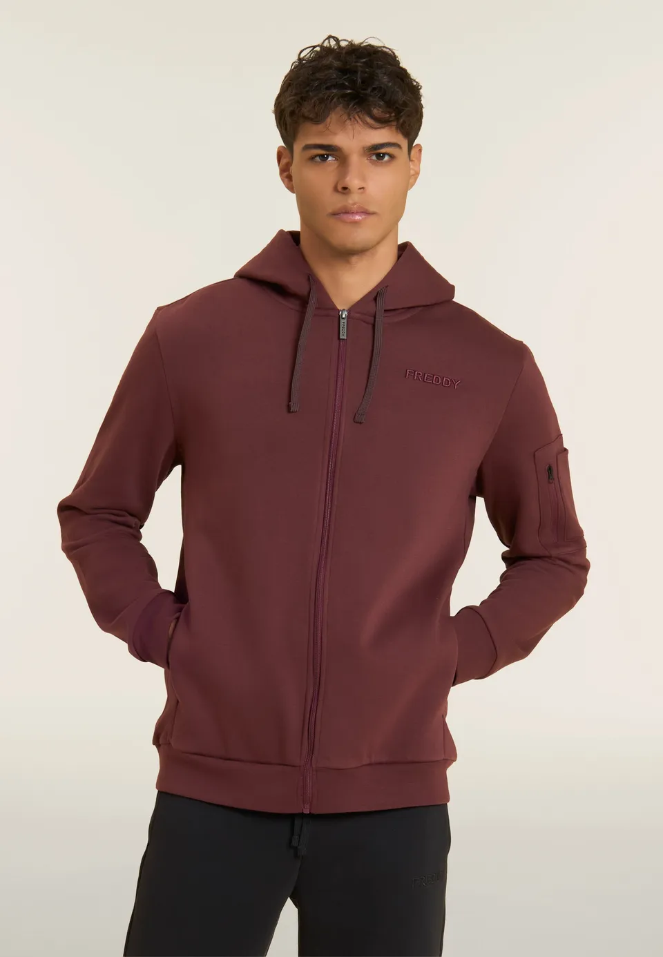 freddy-tuta-sportiva-da-uomo-in-felpa-garzata-con-zip-e-cappuccio-regular image 1