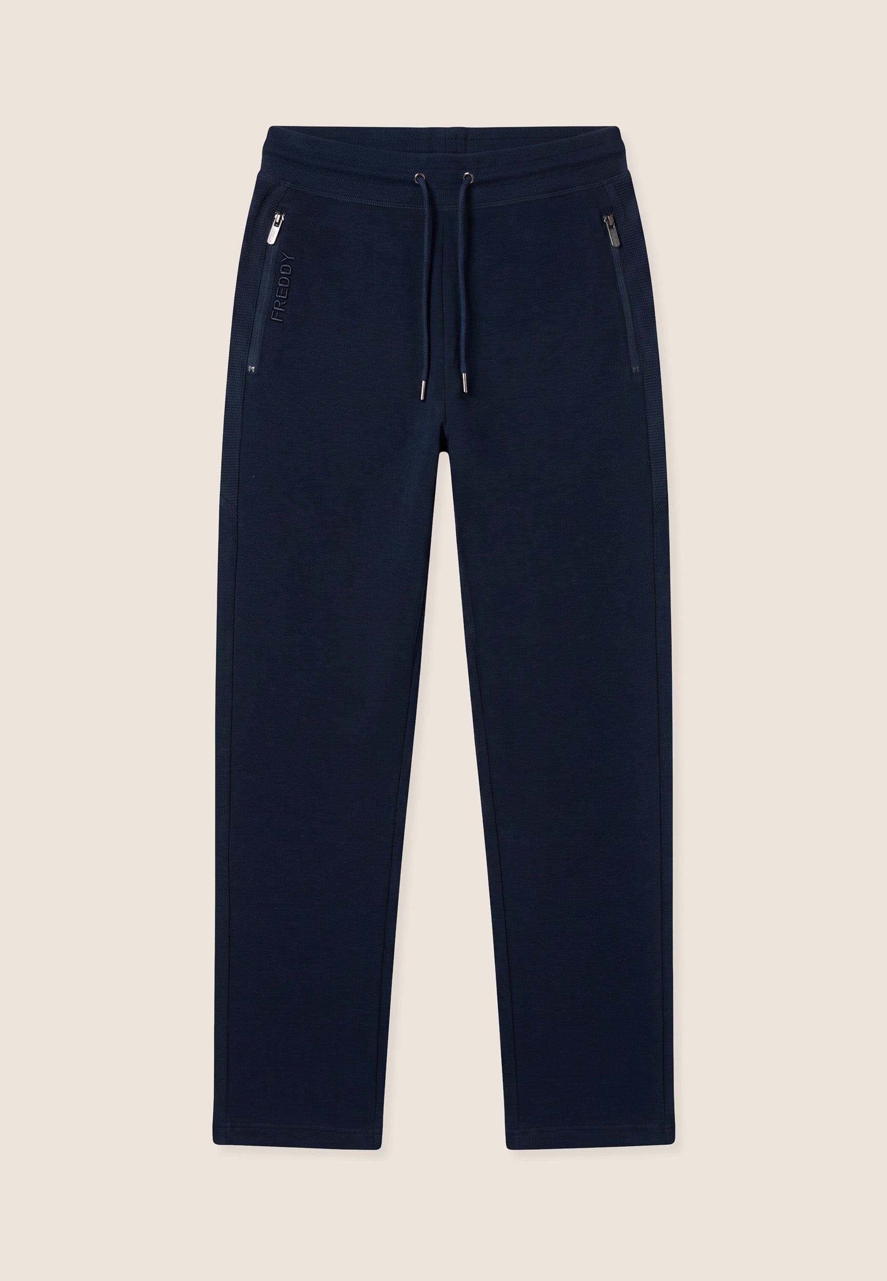 freddy-pantaloni-uomo-regular-felpa-con-inserti-a-quadretti-fondo-dritto image 5