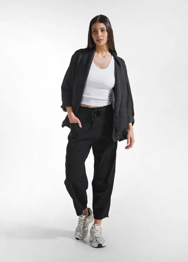 deha-pantaloni-balloon-in-twill-di-lyocell-nero image 1