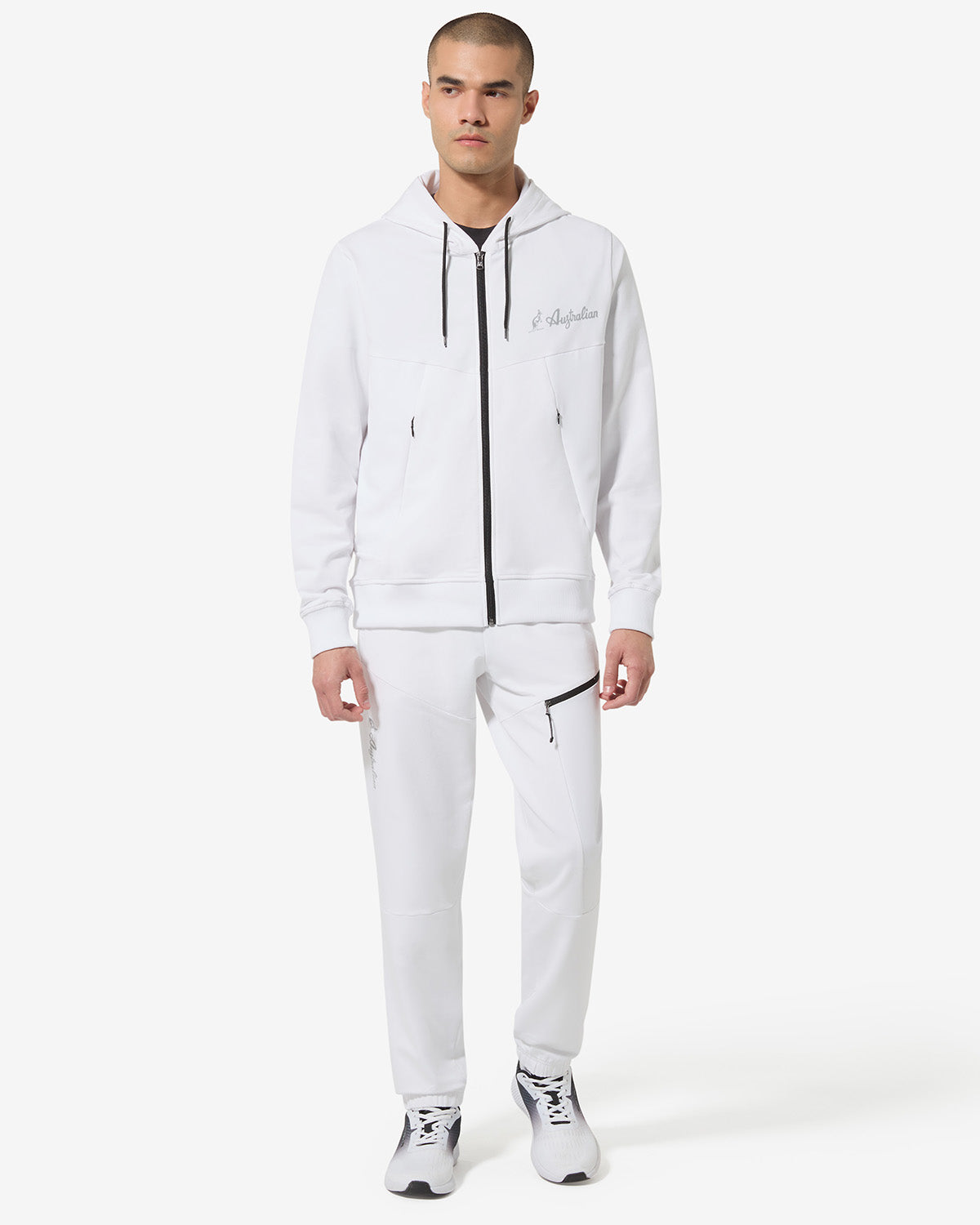 australian-gen-track-jacket-felpa-con-cappuccio-bianca image 2