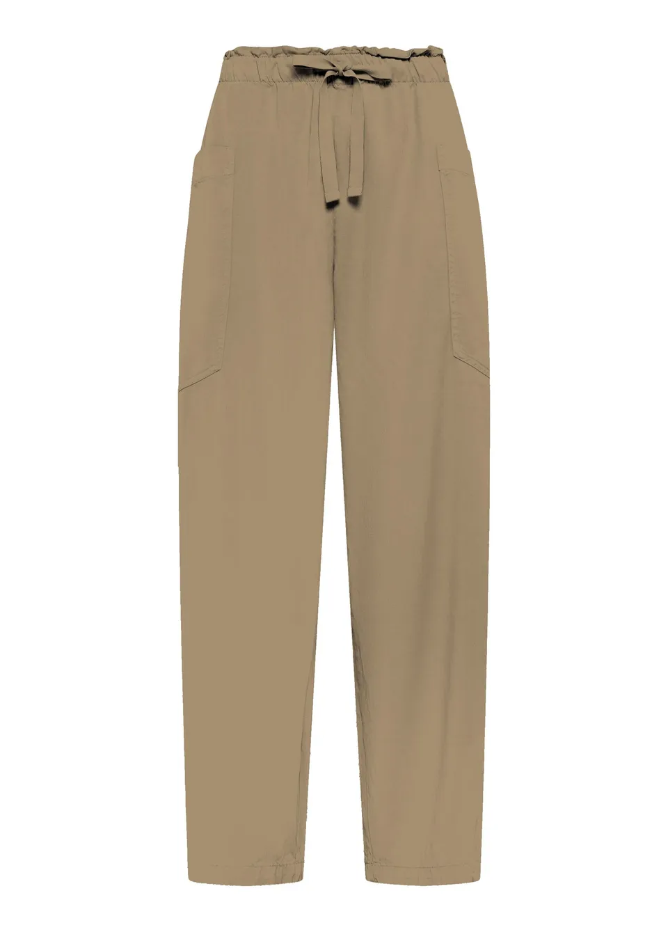 deha-d42756-pantaloni-balloon-in-twill-di-lyocell-marrone image 1