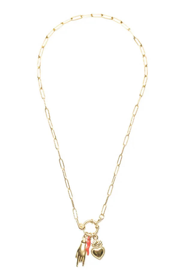 freddy-collana-a-catena-in-acciaio-dorato-45-cm-con-pendente-cuore-sacro image 1