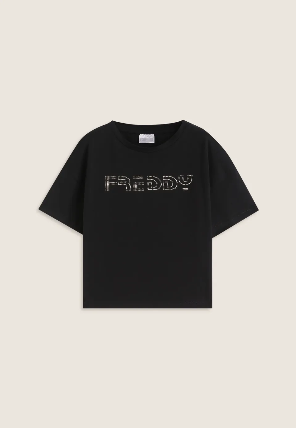 freddy-t-shirt-cropped-bambina-comfort-con-logo-borchiato image 1