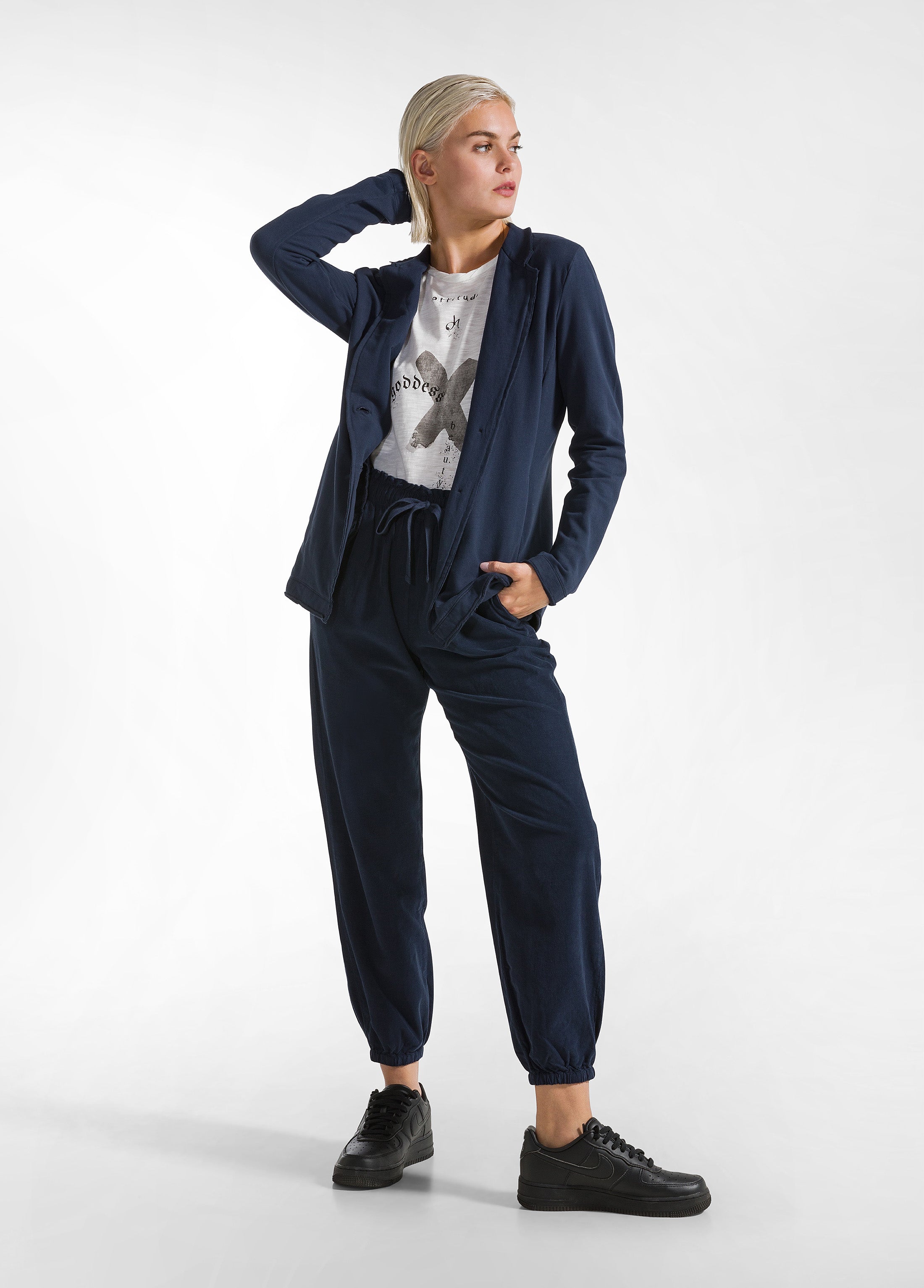 deha-pantalone-jogger-in-velluto-leggero-blu image 1
