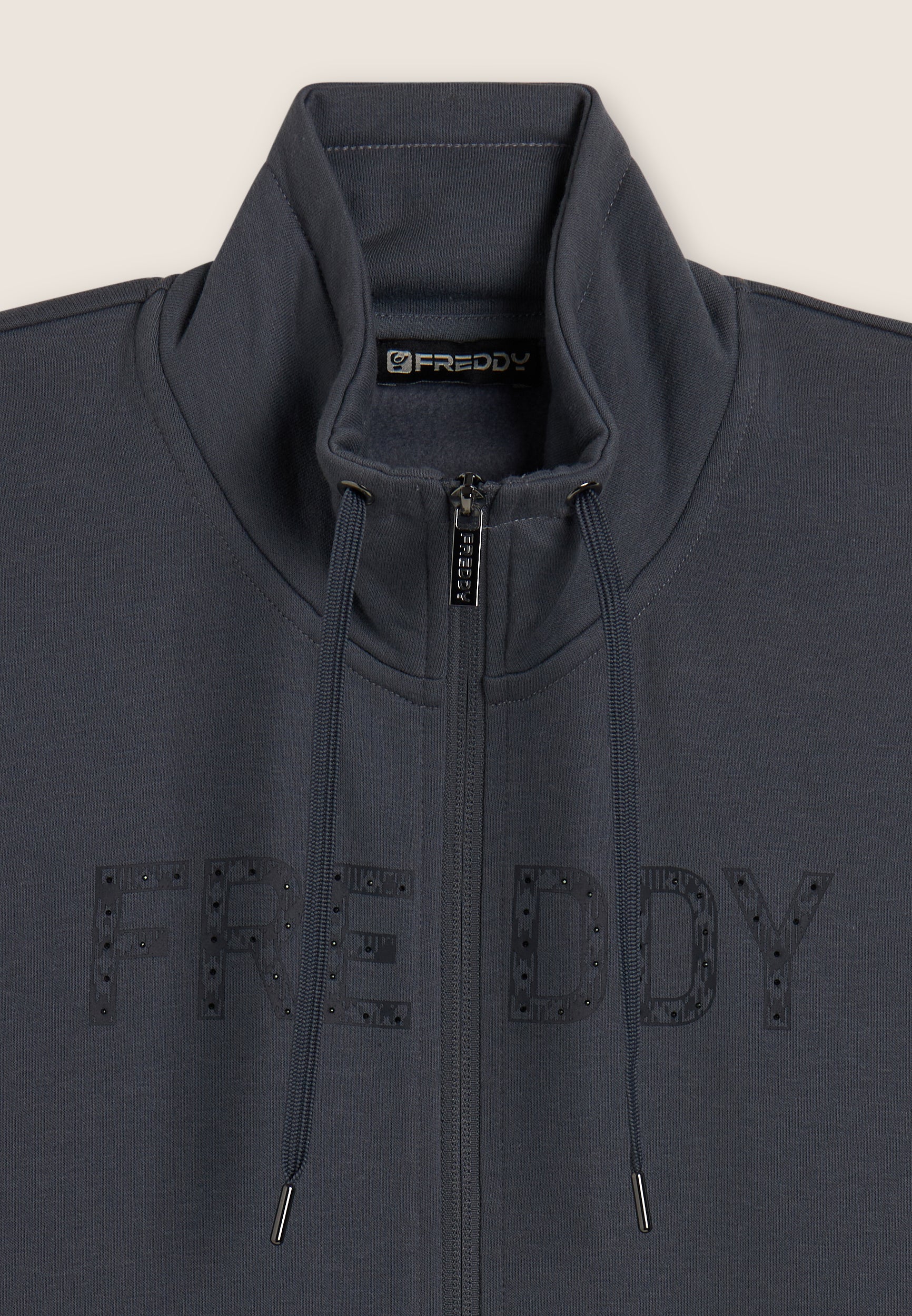 freddy-tuta-donna-full-zip-collo-alto-con-logo-perlato-in-felpa-garzata image 7