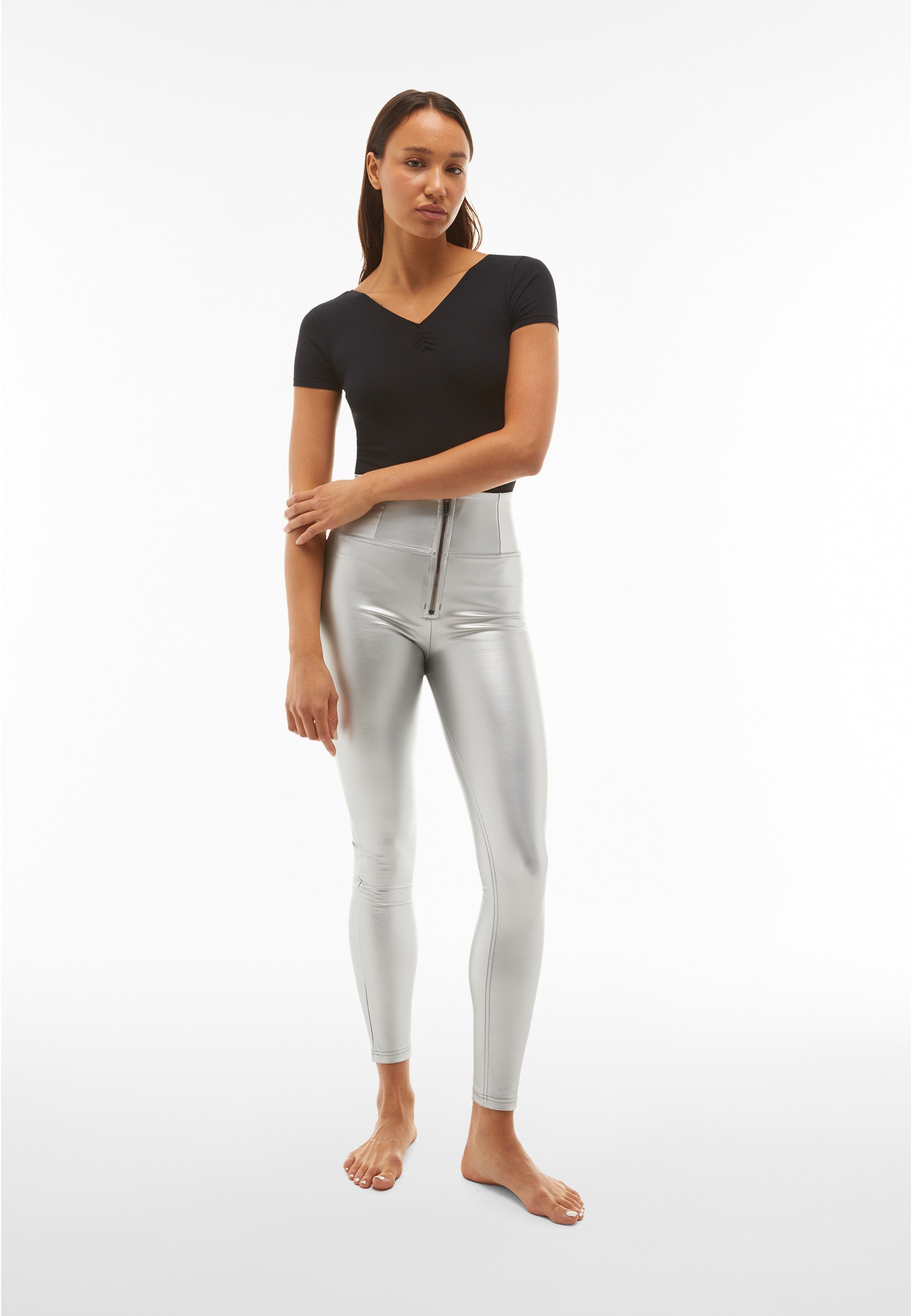 freddy-pantaloni-wr-up-vita-altissima-in-similpelle-metallizzata image 2