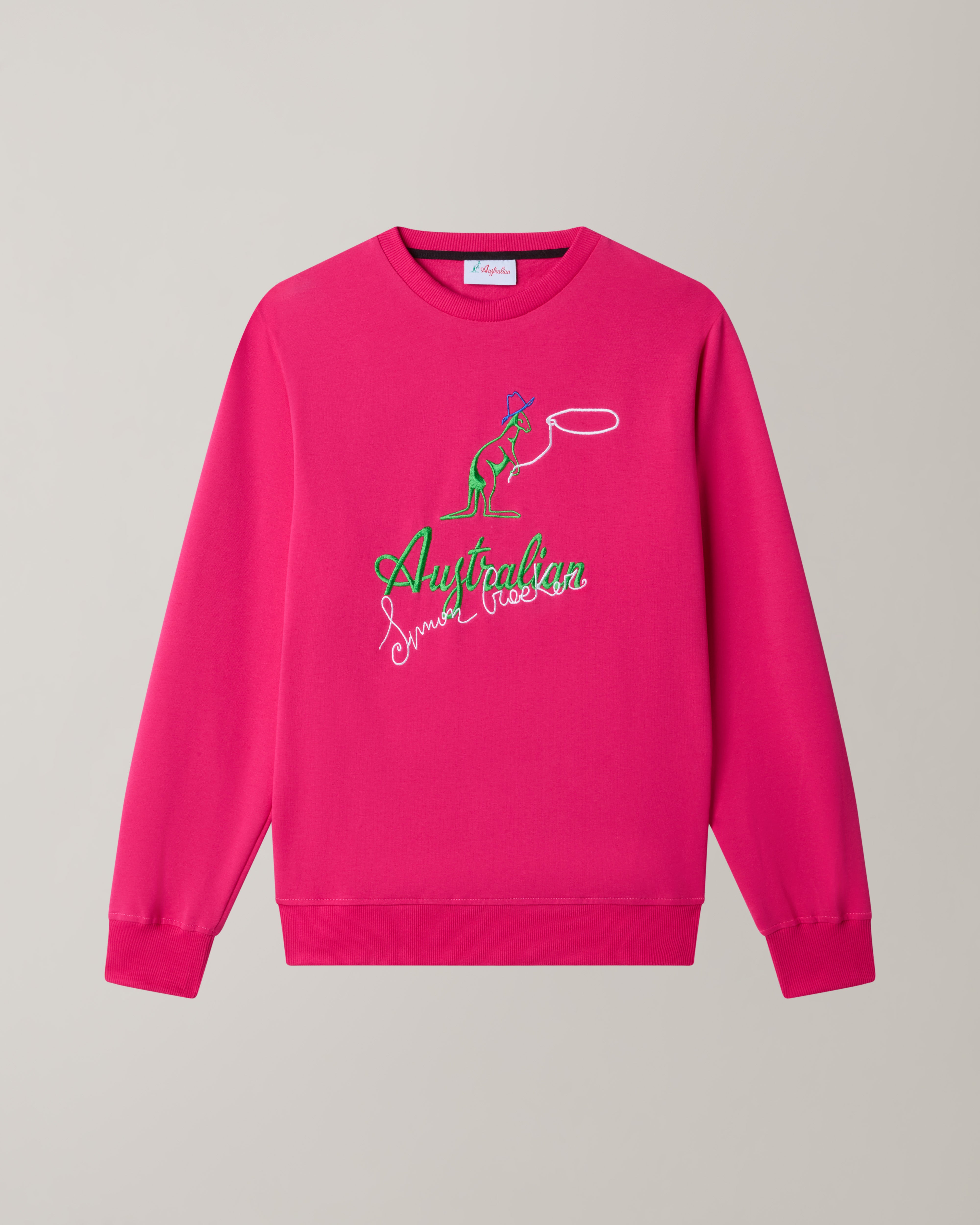 australian-cow-kangoo-crewneck-simon-cracker-x-australian-felpa-girocollo-fuxia image 4