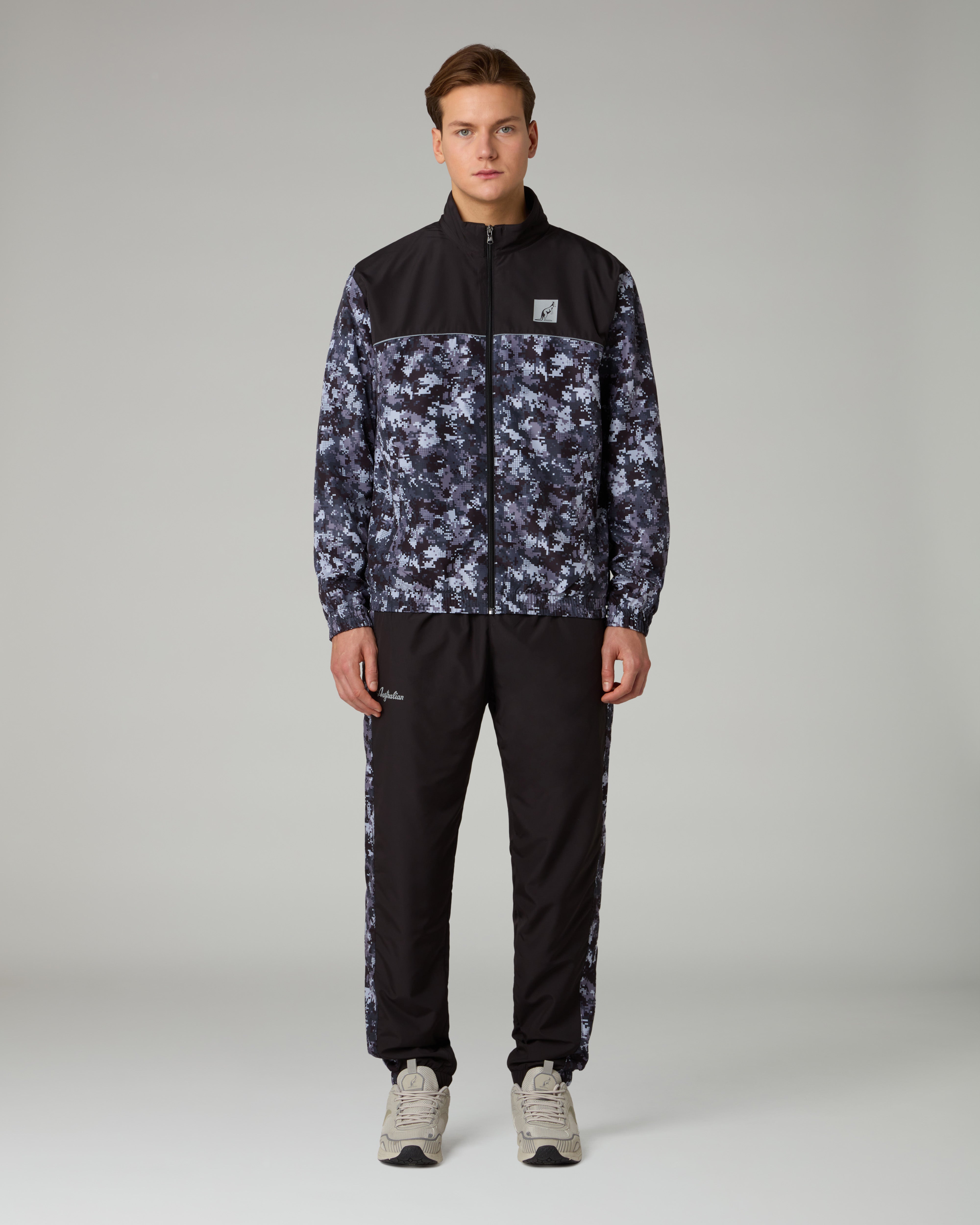 australian-digital-track-jacket-giacca-sportiva-nera-water-resistant-full-zip image 2