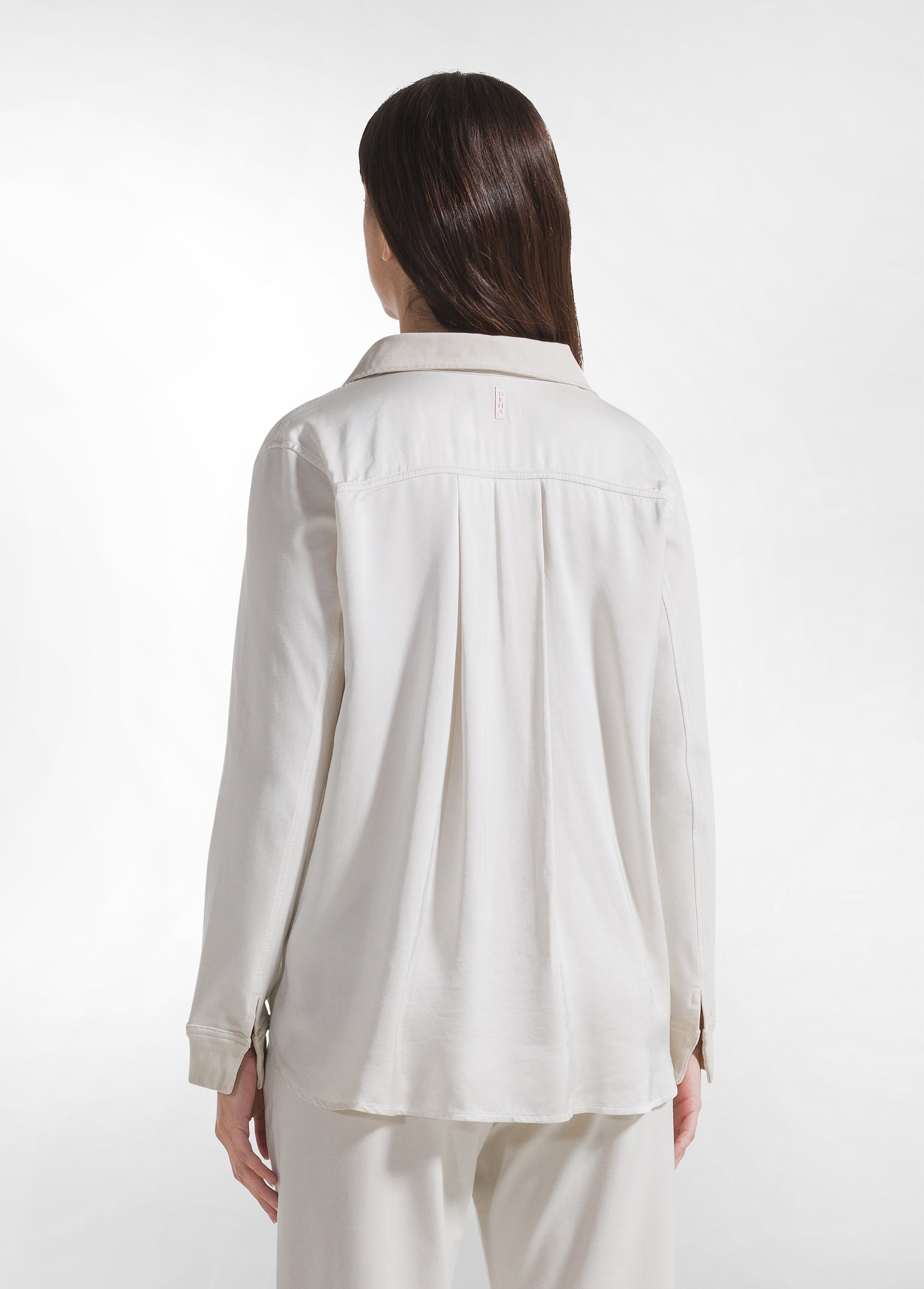deha-completo-felpa-polo-satinata-e-pantaloni-dritti-effetto-sfumato-beige image 2