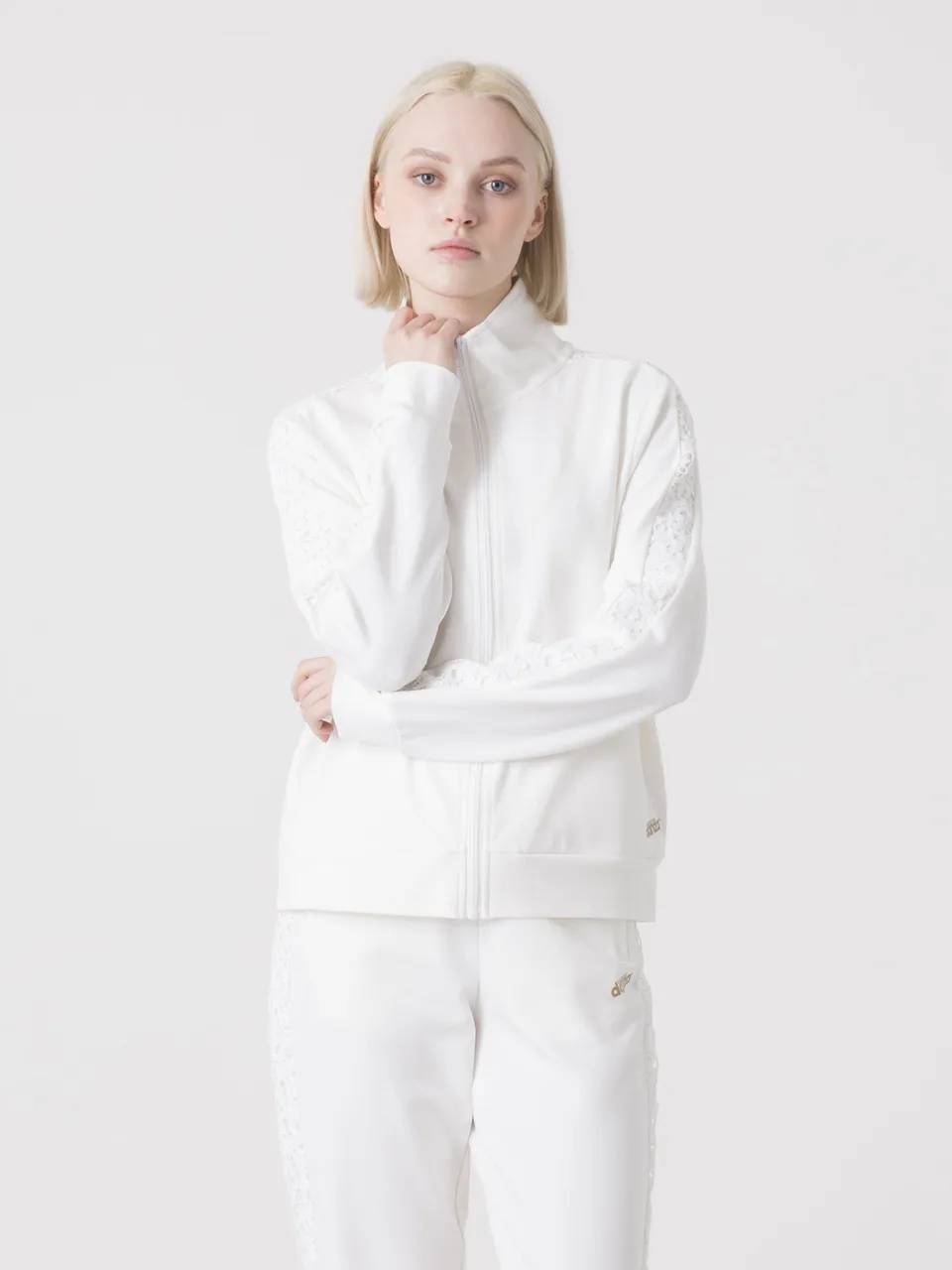 dimensione-danza-felpa-donna-full-zip-macram-collo-alto-con-tasche-laterali image 1