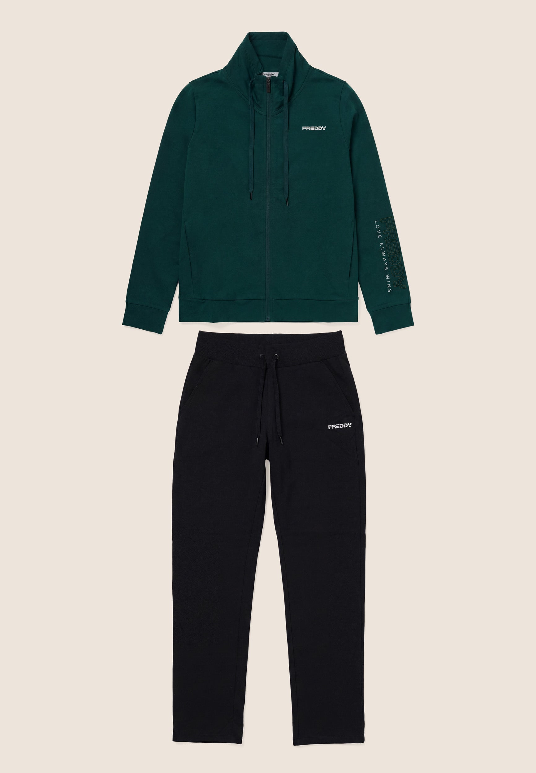 freddy-tuta-sportiva-donna-con-zip-collo-alto-e-logo-ricamato image 1