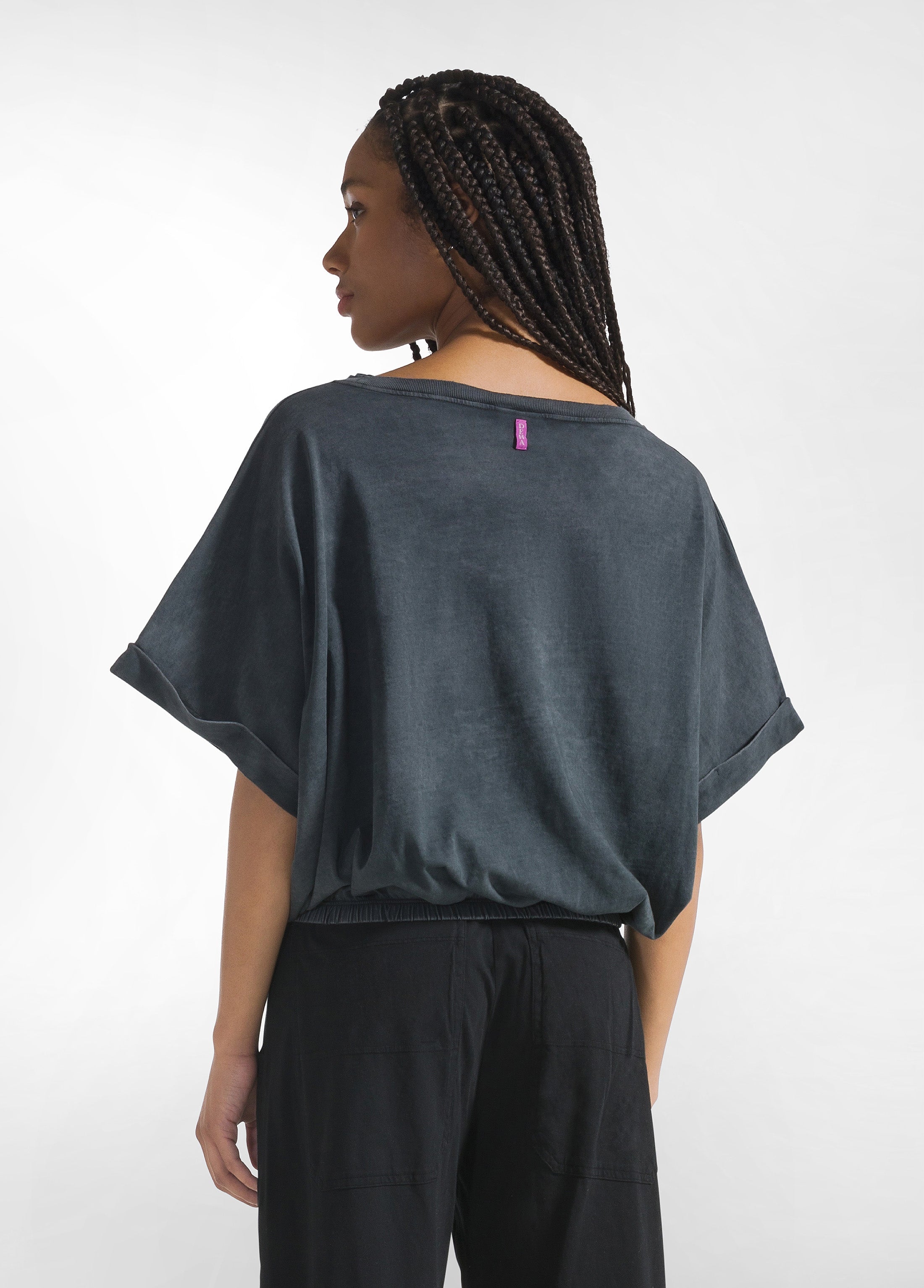 deha-t-shirt-ampia-effetto-sfumato-nero image 2