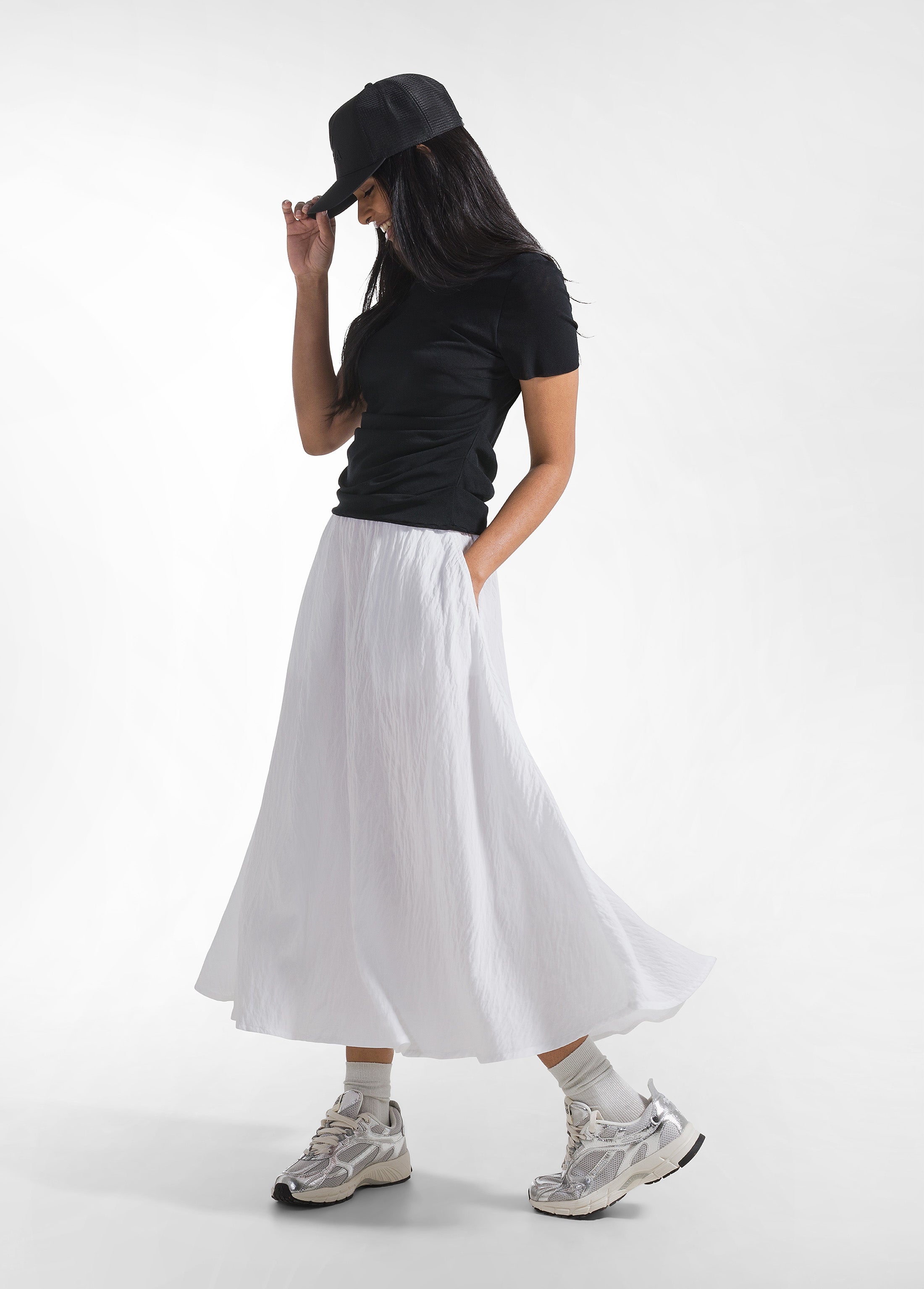 deha-t-shirt-plissettata-doppio-strato-tulle-nero-d42760 image 4