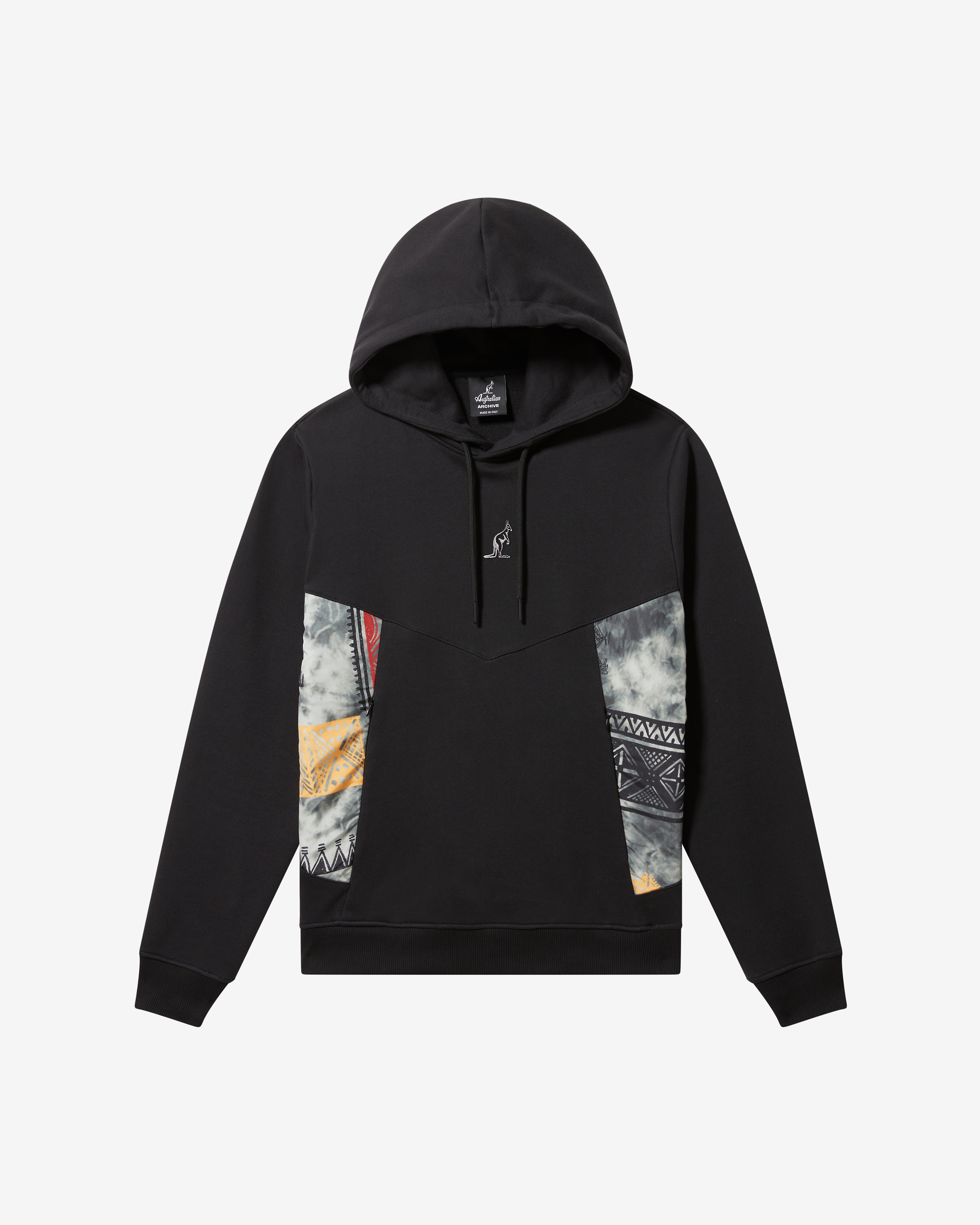australian-ethnic-hoodie-felpa-nera-cotone image 6