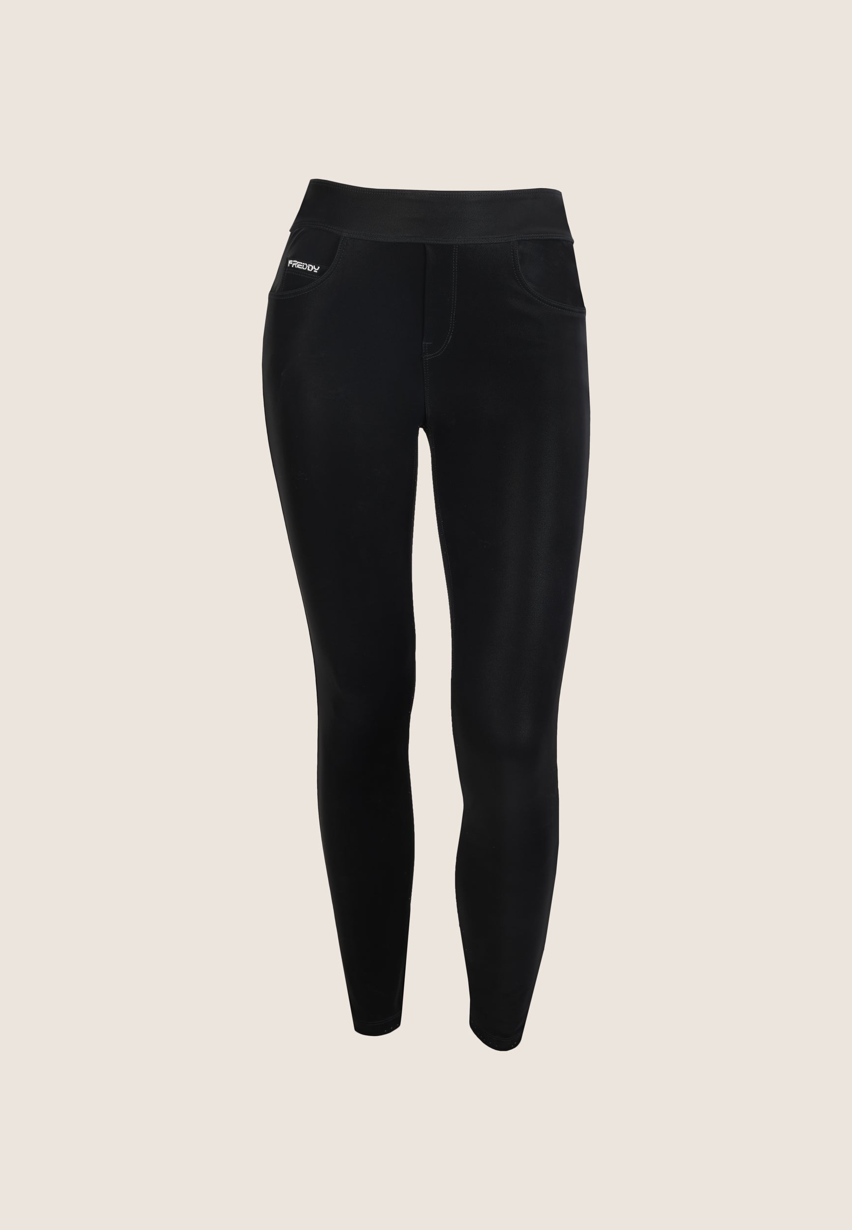freddy-pantaloni-n-o-w-skinny-vita-media-in-similpelle-lucida-bianca image 1