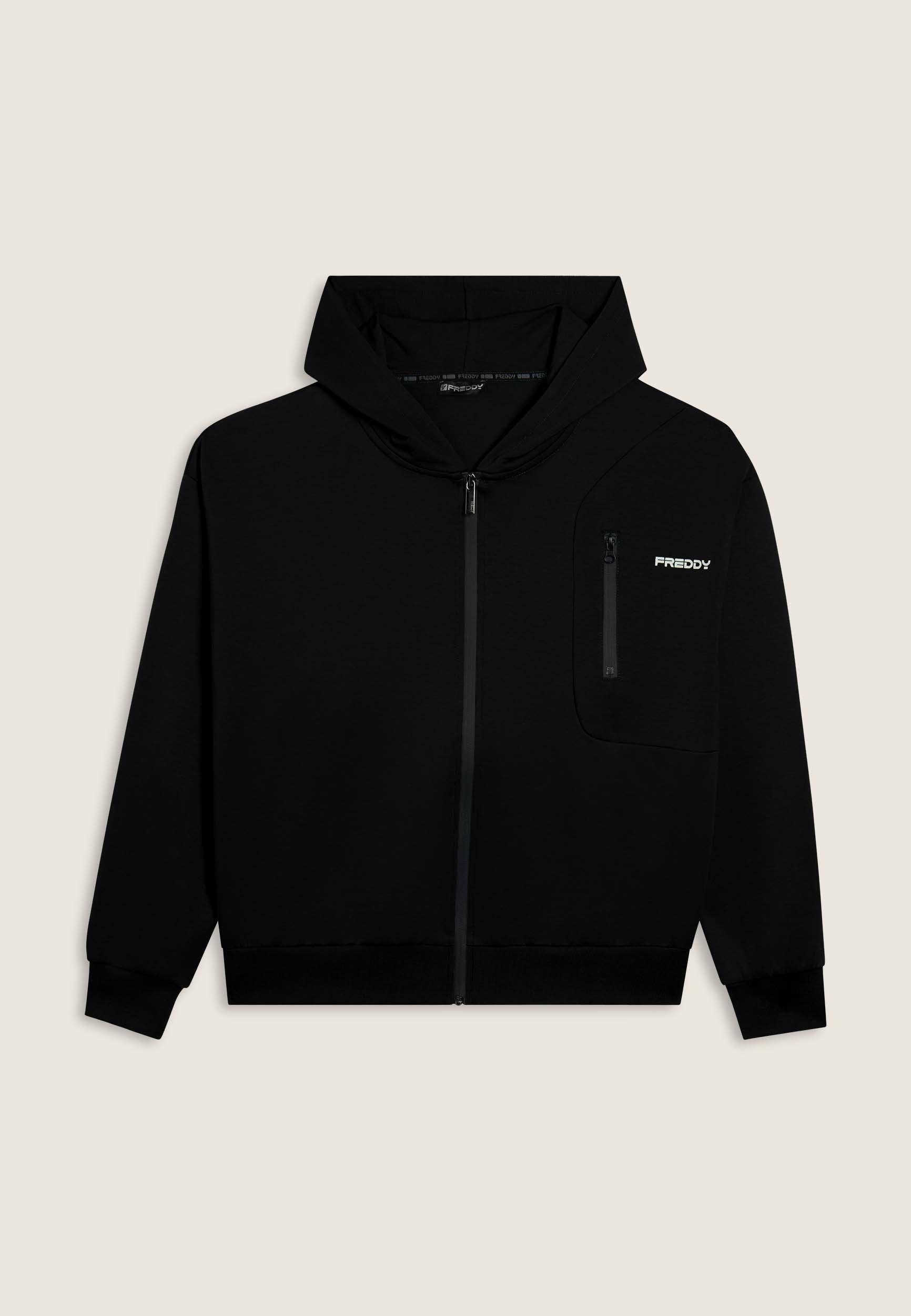 freddy-felpa-uomo-full-zip-con-cappuccio-jersey-e-tasca-zip image 8