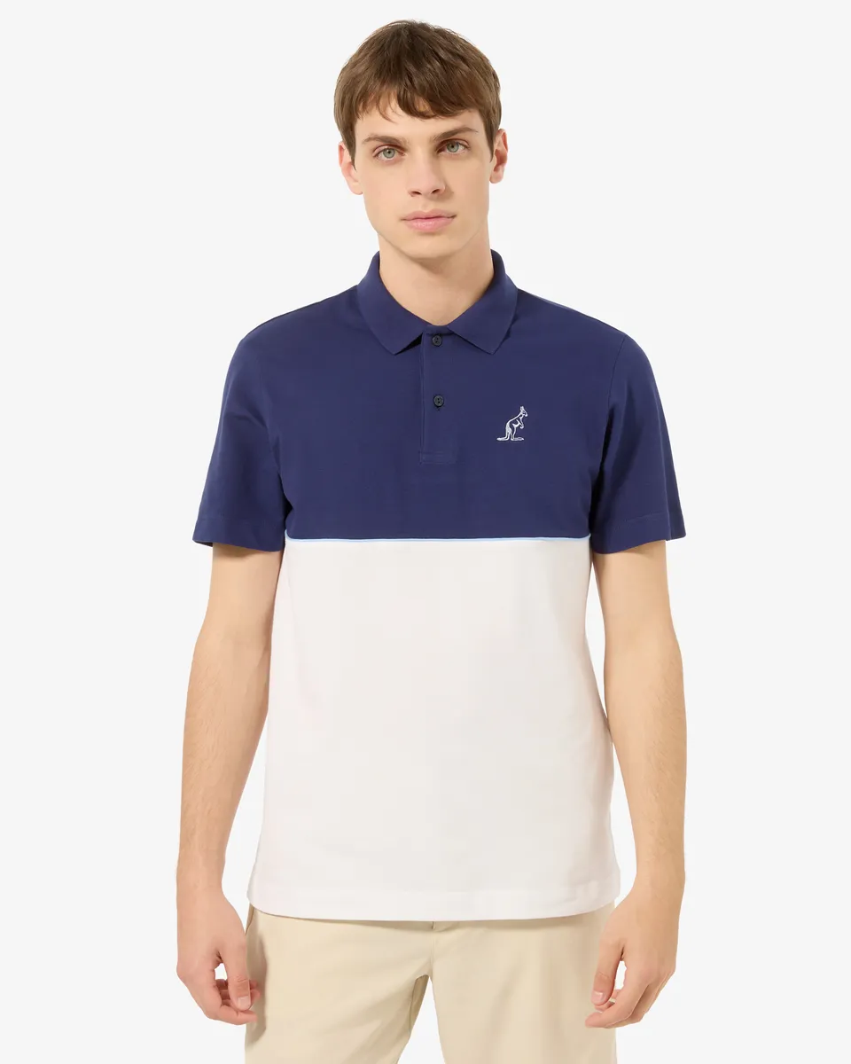 australian-vinyl-polo-uomo-in-piquet-elasticizzato-blu-cosmo-made-in-italy image 1