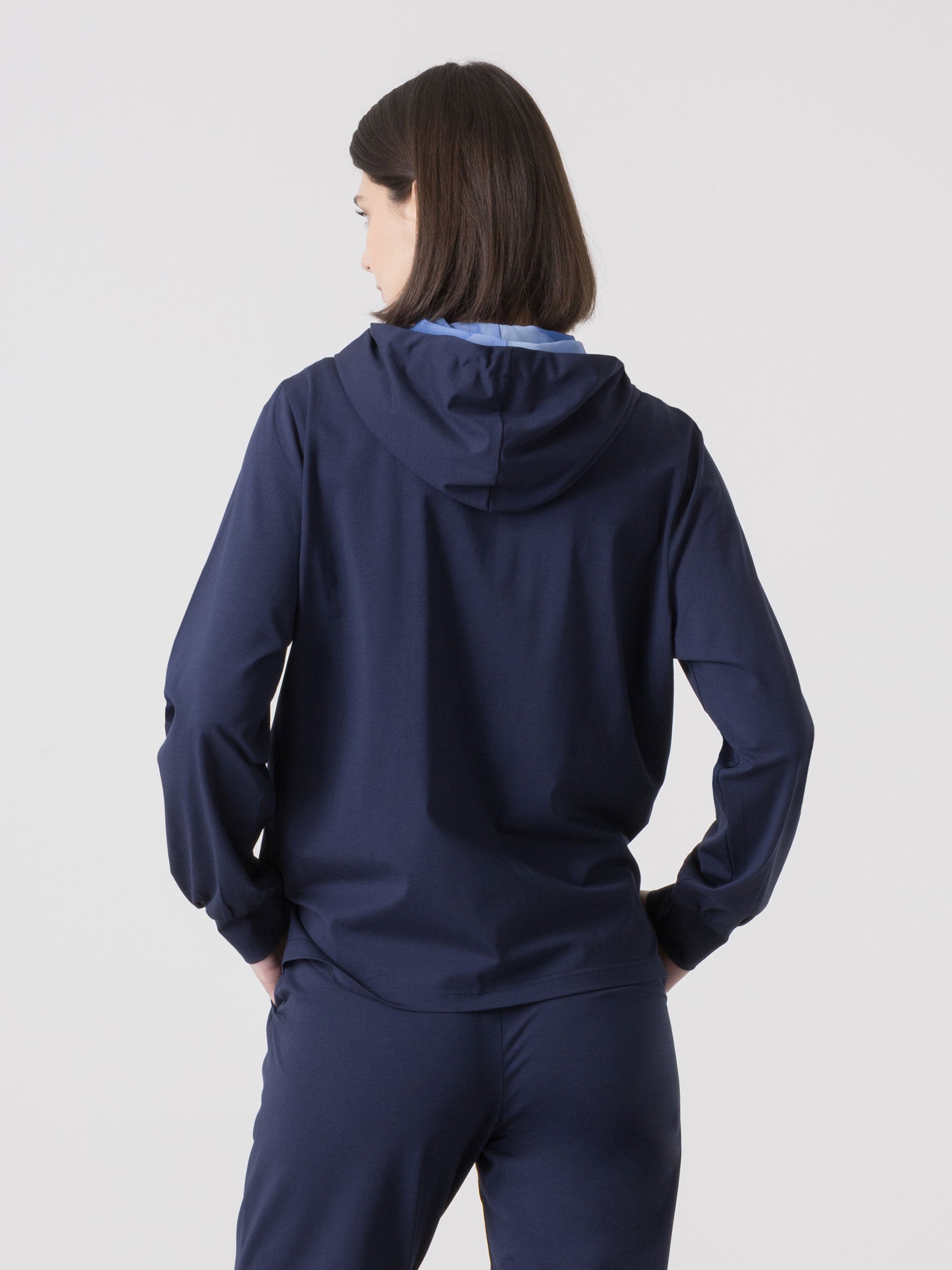 dimensione-danza-felpa-donna-con-cappuccio-full-zip-e-dettagli-a-contrasto image 3