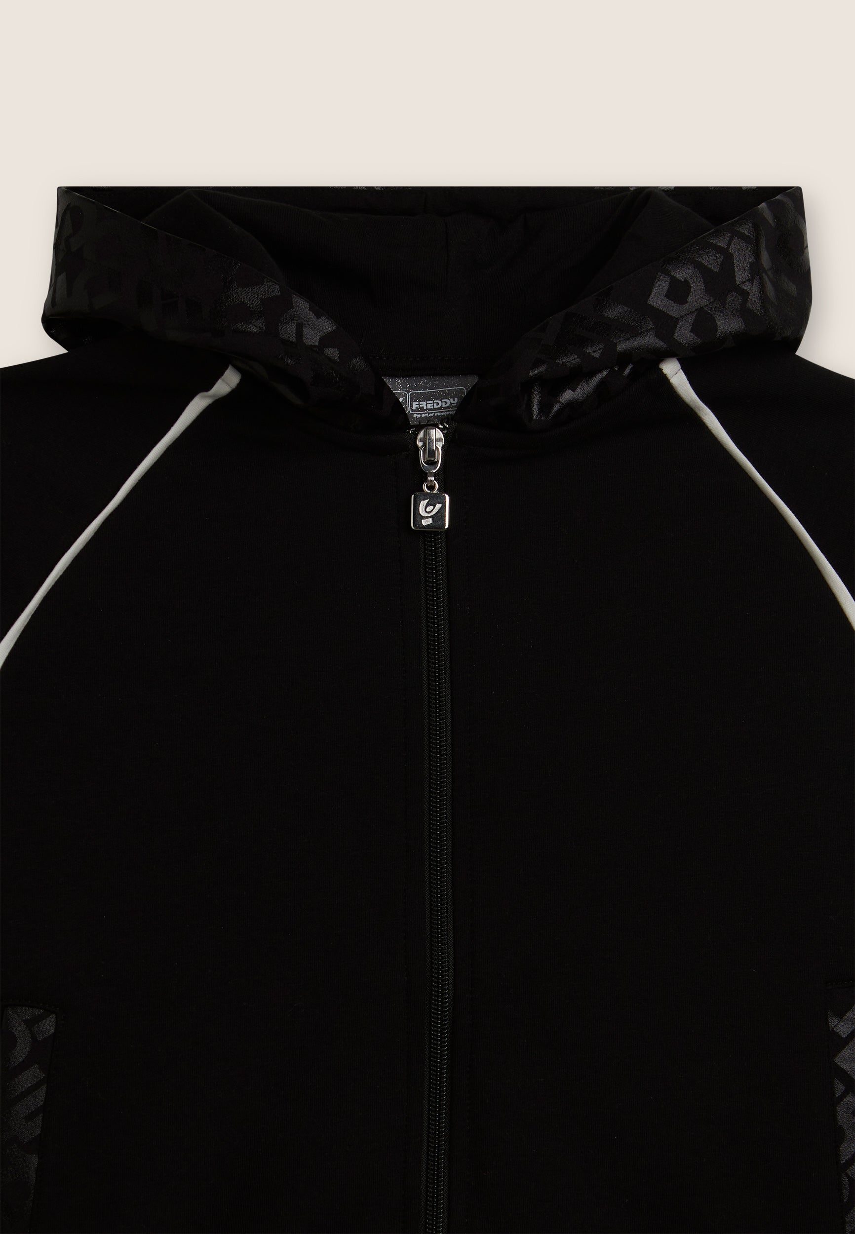 freddy-felpa-bambina-zip-e-cappuccio-in-cotone-elasticizzato-con-logo image 3