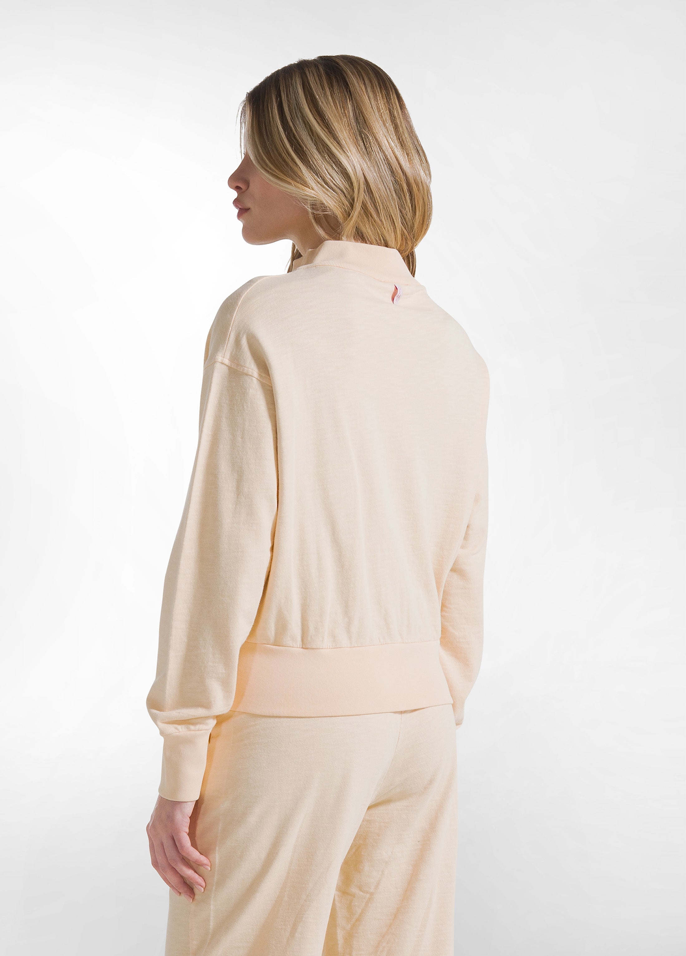 deha-felpa-full-zip-in-cotone-fiammato-rosa image 2