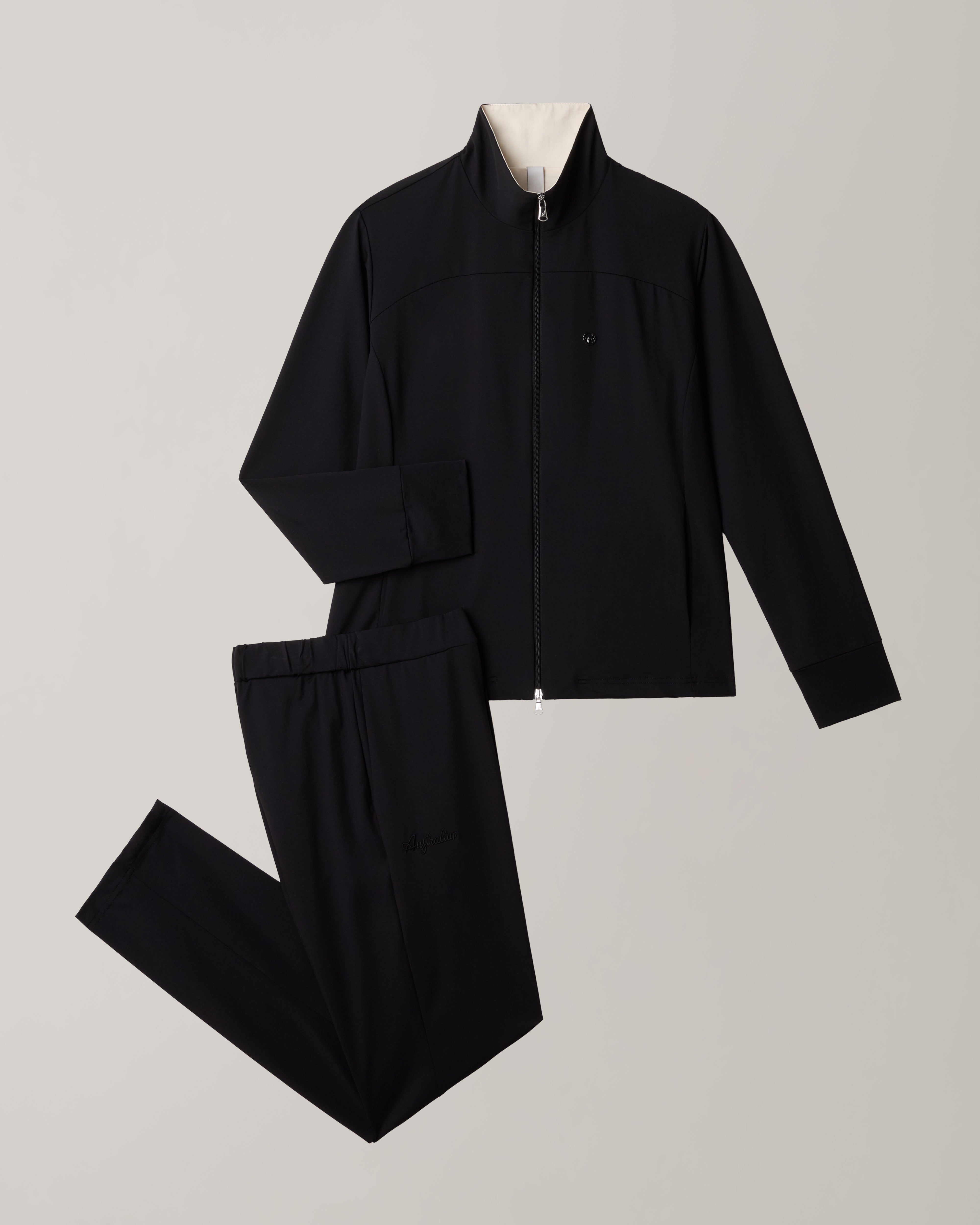australian-grace-tracksuit-light-touch-nero-tuta-donna-full-zip-made-in-italy image 8