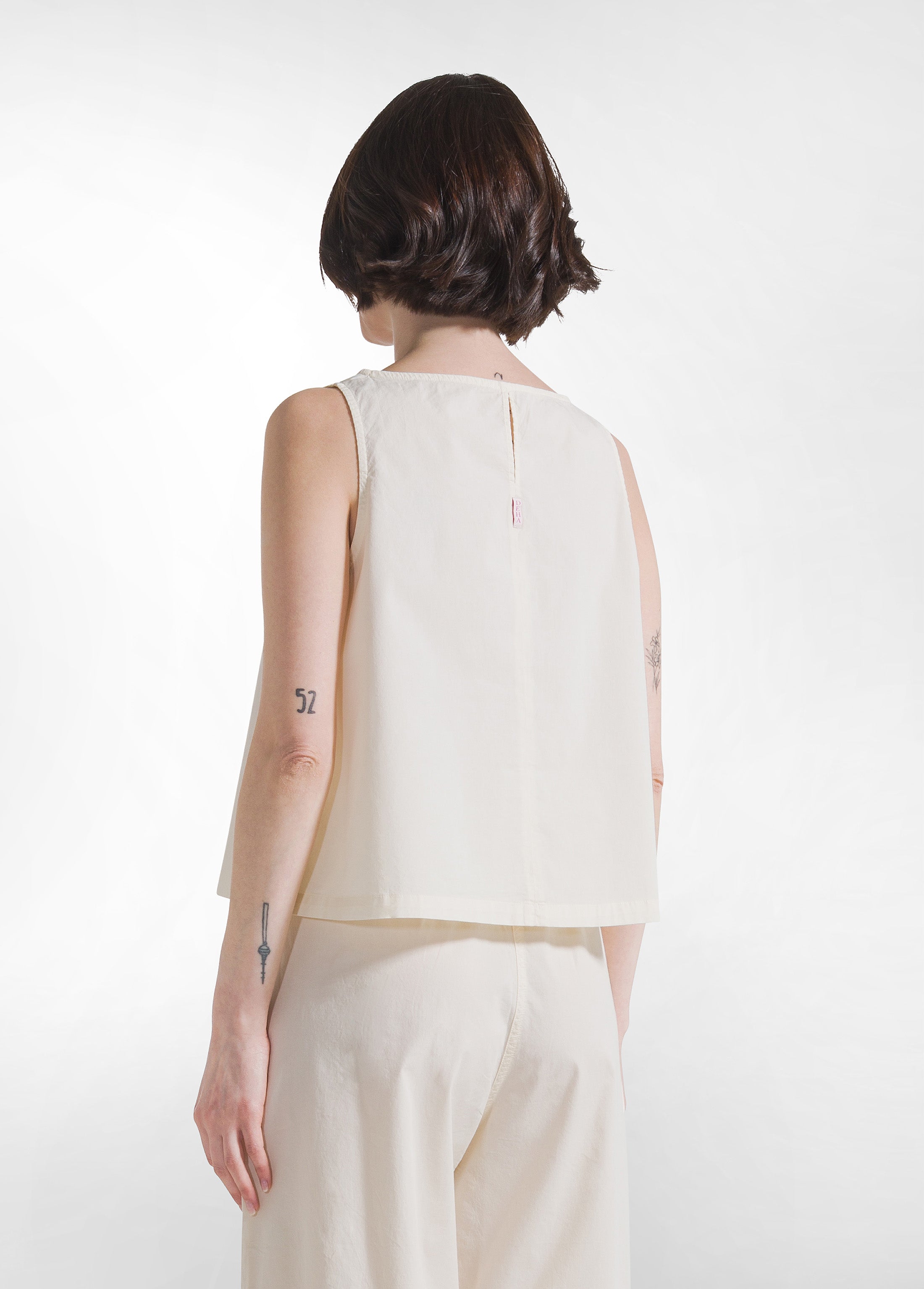 deha-top-in-popline-elasticizzato-bianco image 2