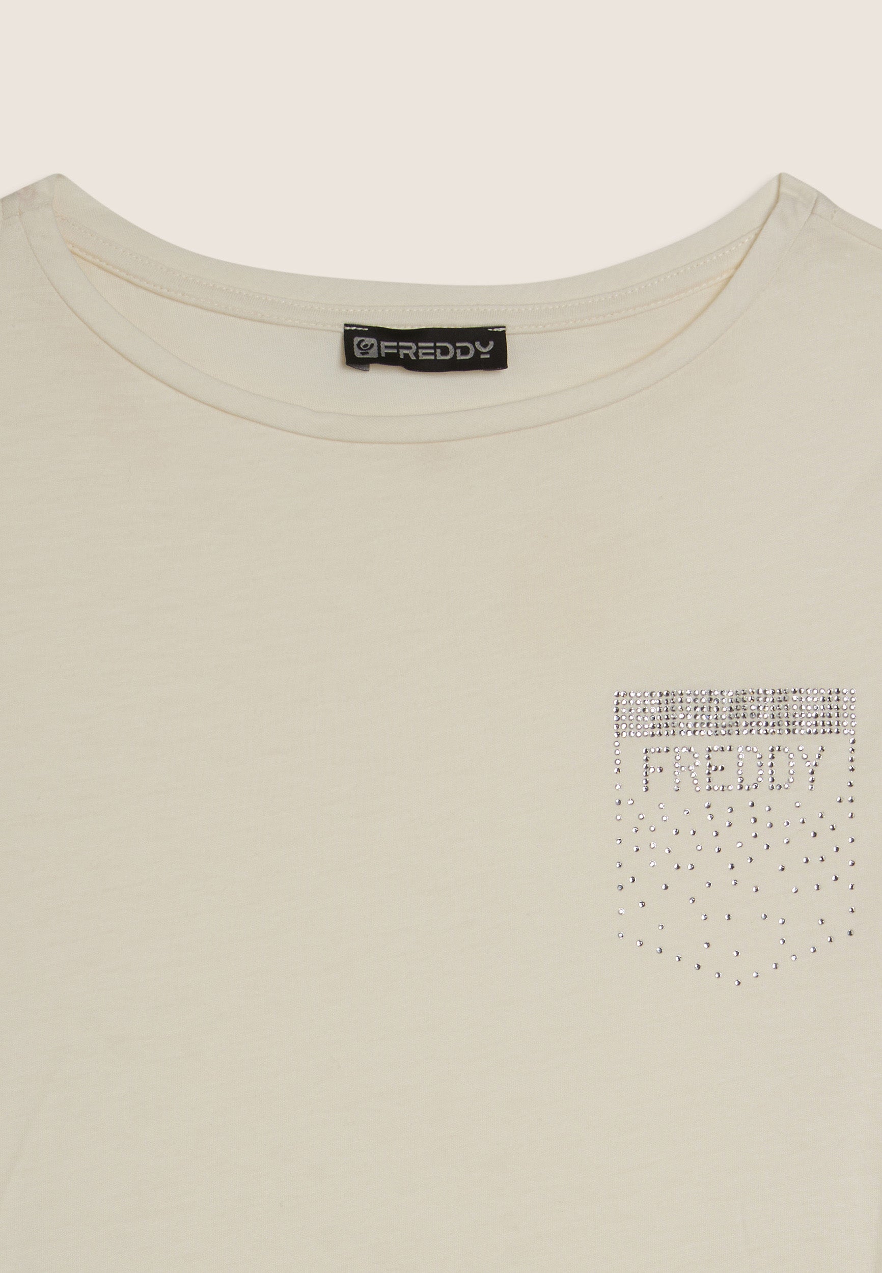 freddy-t-shirt-donna-manica-corta-regular-con-taschino-strass image 7