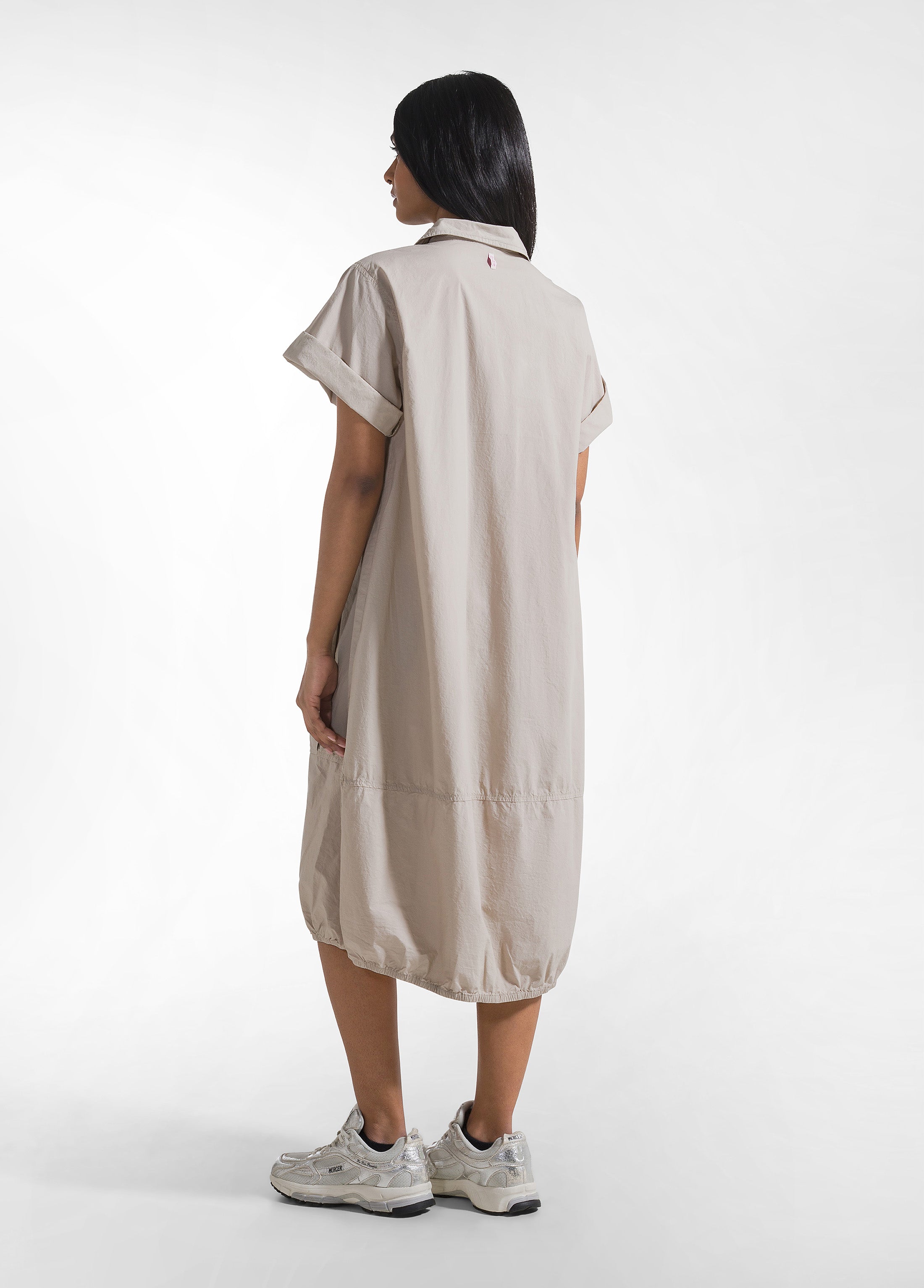 deha-d42728-abito-balloon-in-popeline-effetto-parachute-beige image 3