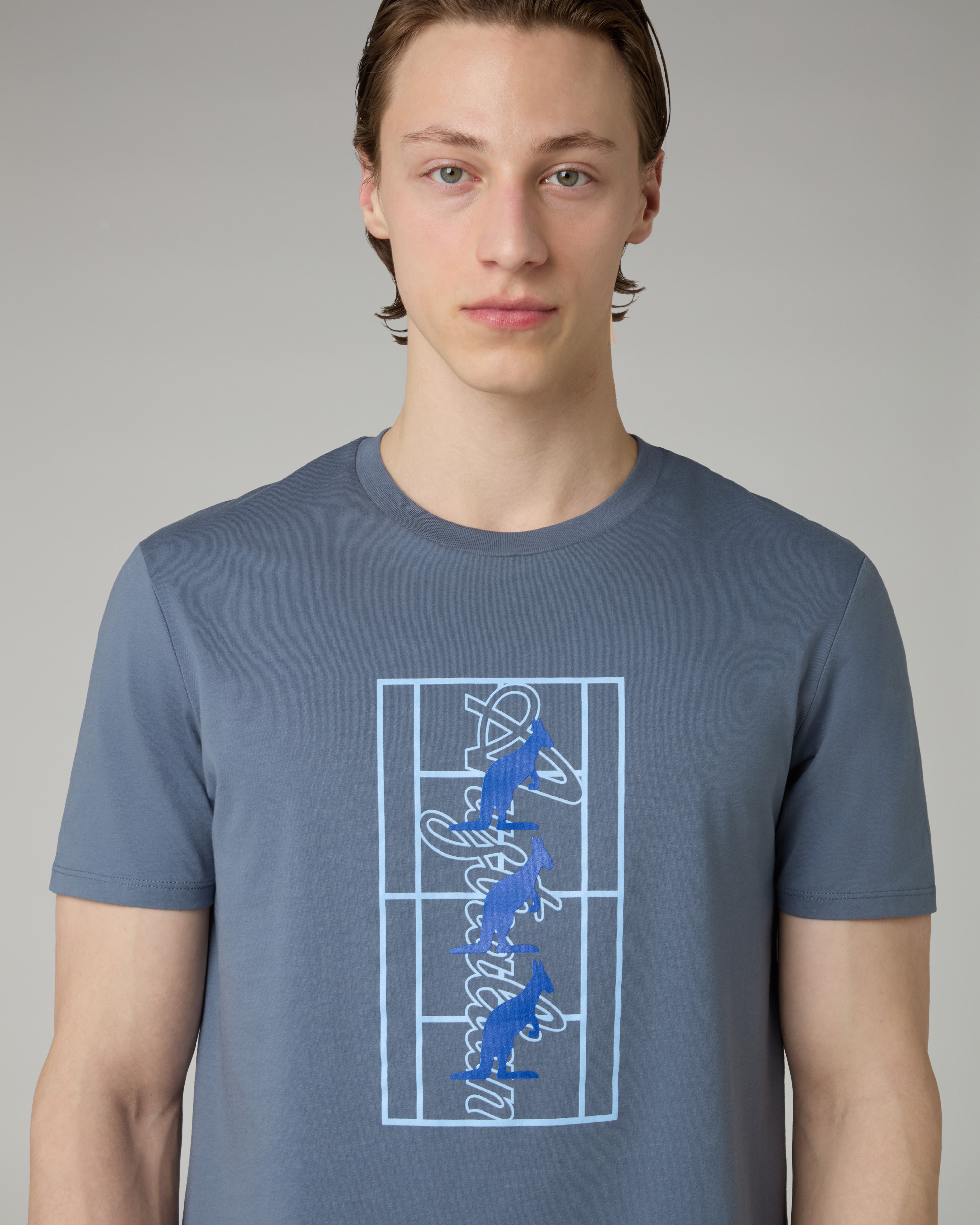 australian-kangaroo-field-t-shirt-maglietta-cotone-grigio-flint-stone image 4