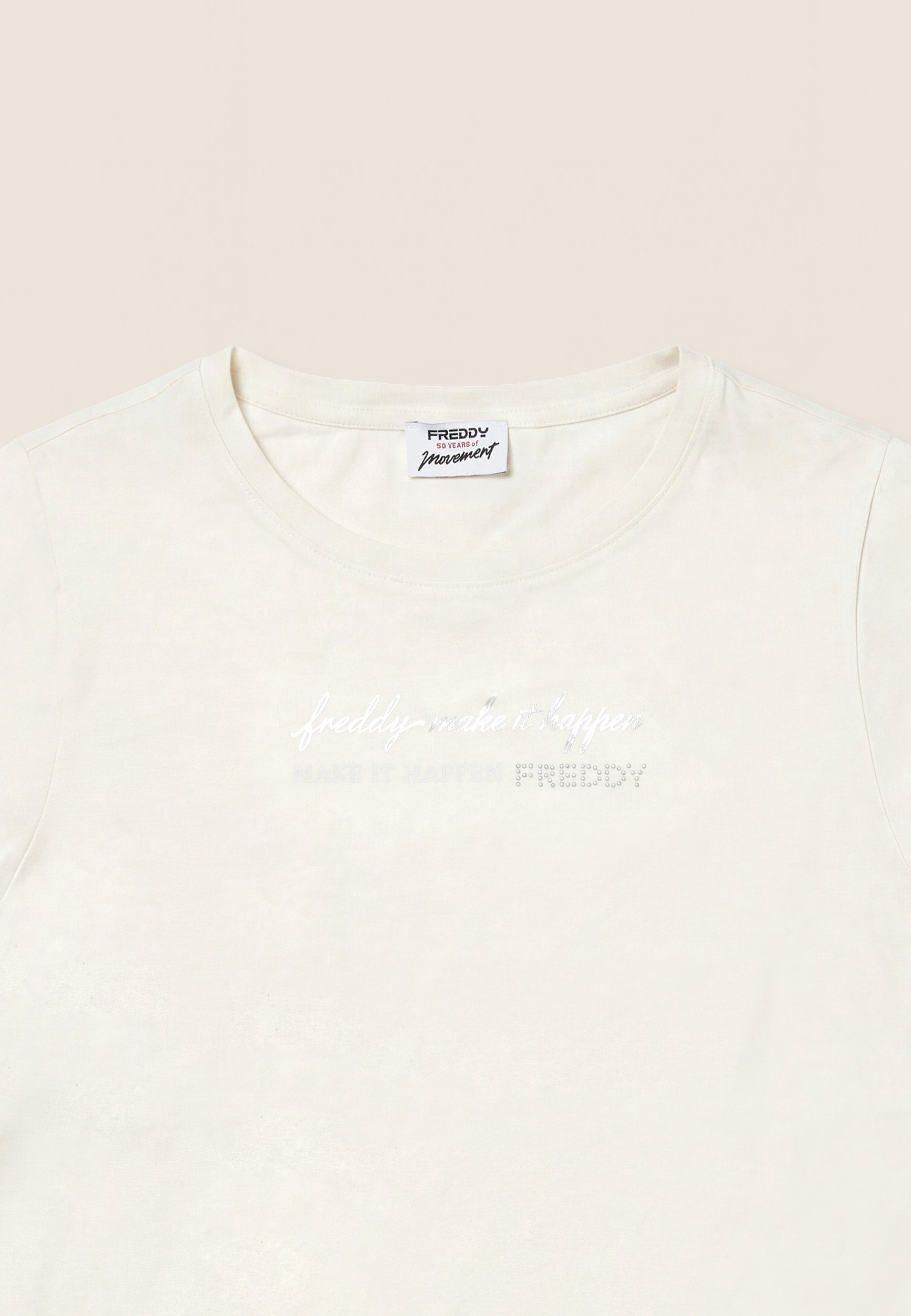 freddy-t-shirt-donna-manica-corta-make-it-happen-con-perline image 7