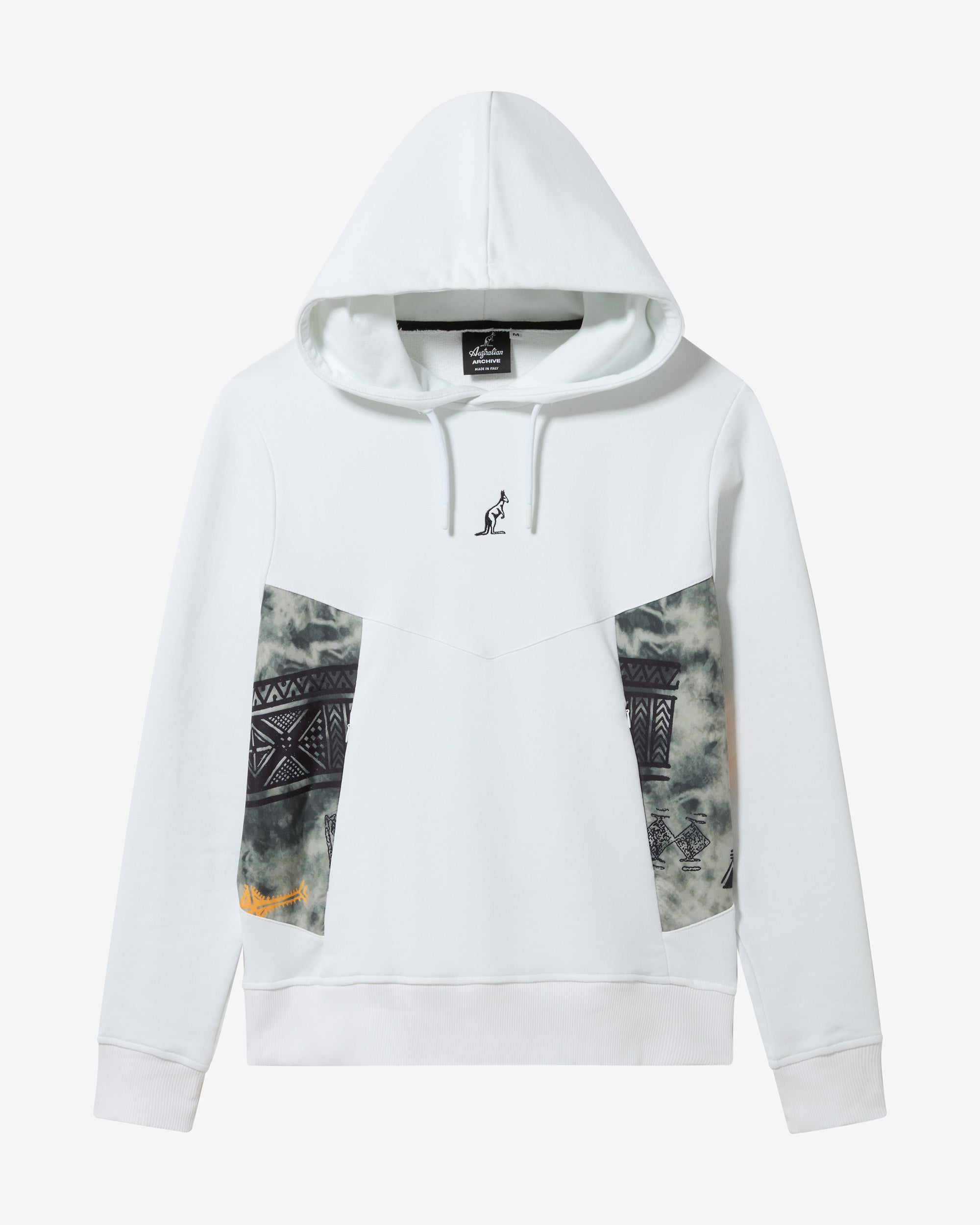 australian-ethnic-hoodie-felpa-cotone-con-cappuccio-bianca image 6