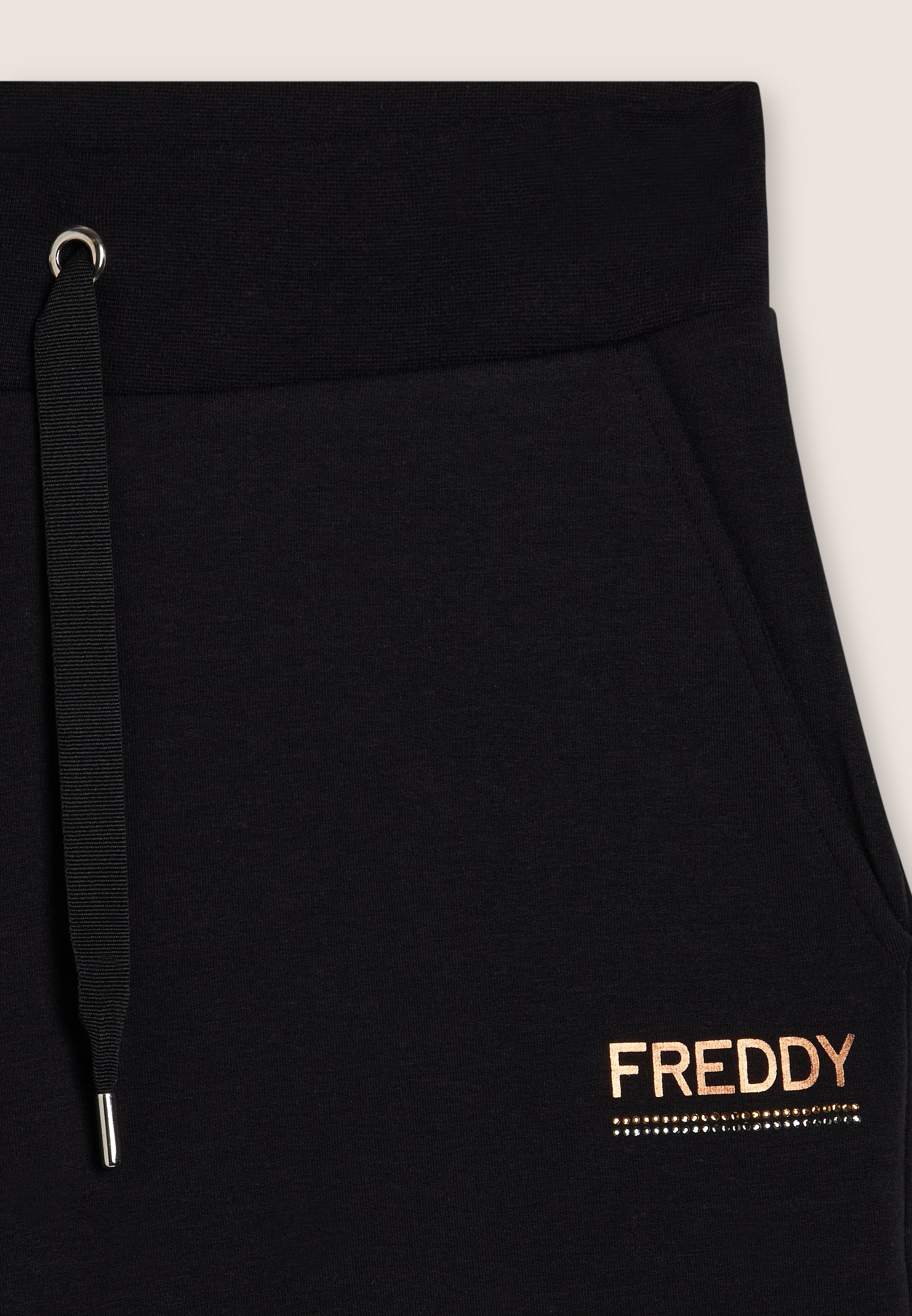 freddy-pantaloni-wide-leg-donna-con-logo-in-strass-bicolore image 7