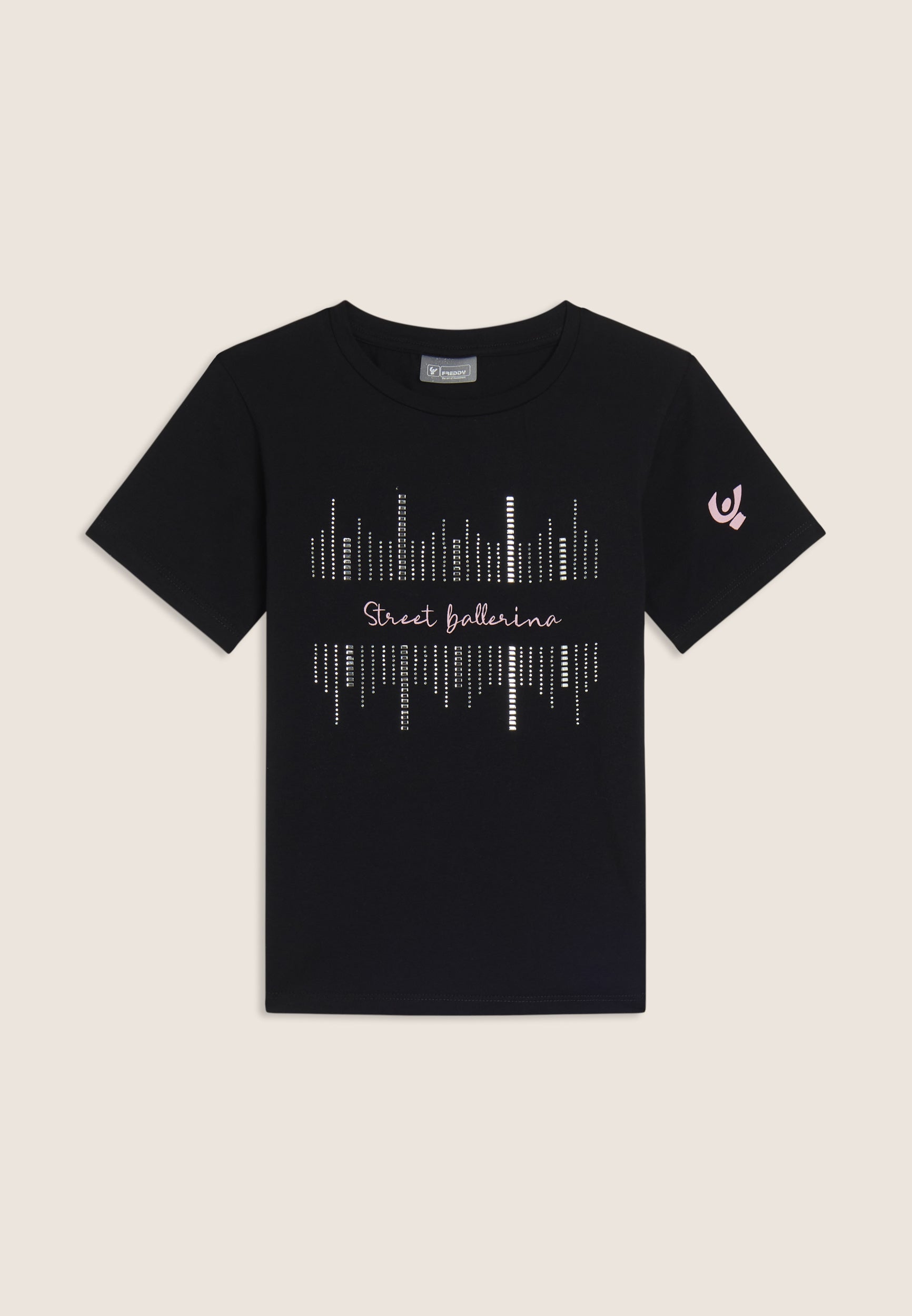 freddy-t-shirt-bambina-street-ballerina-con-strass-in-jersey image 8