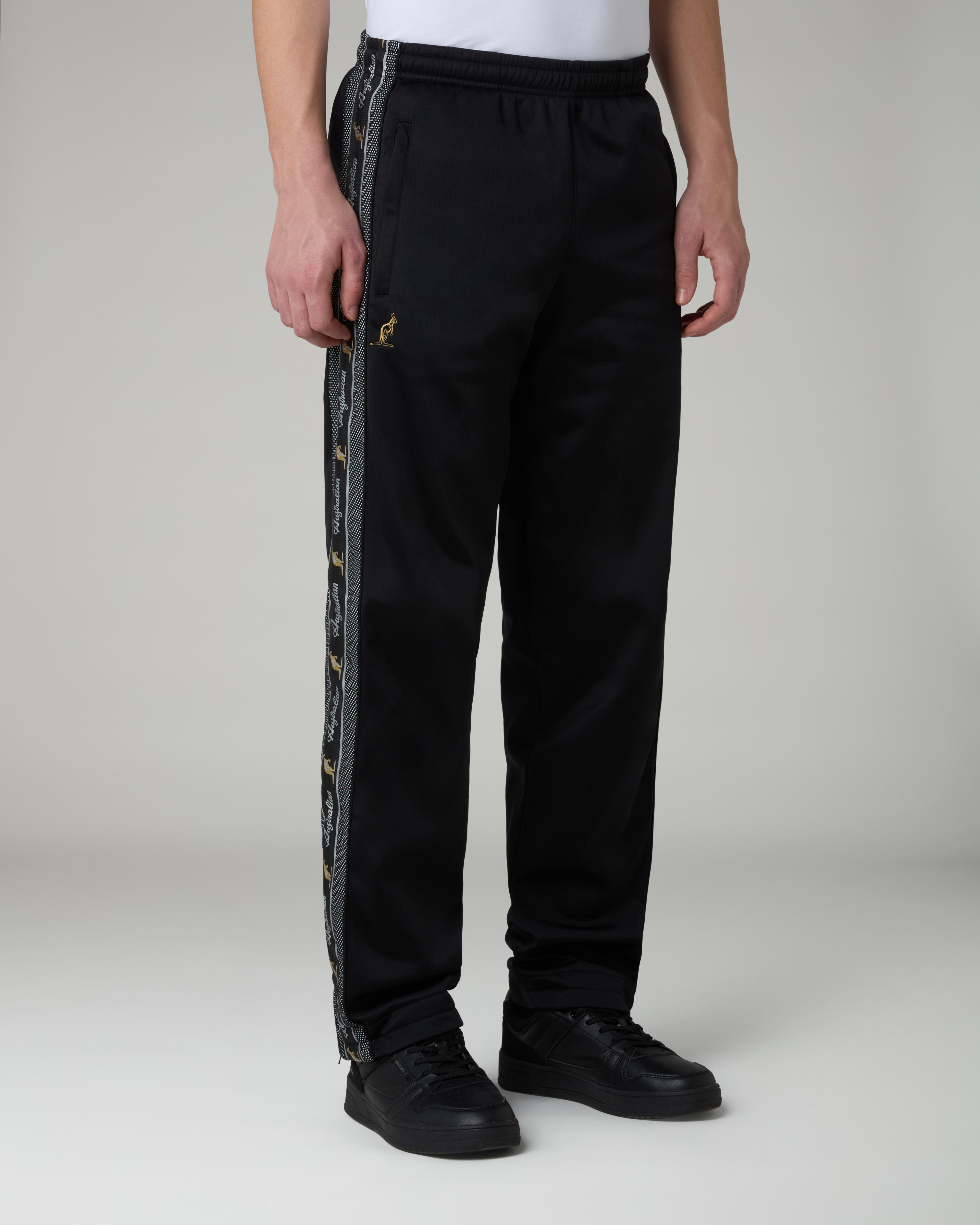 australian-black-tape-track-pants-pantalone-tuta-in-acetato-nero-made-in-italy image 1