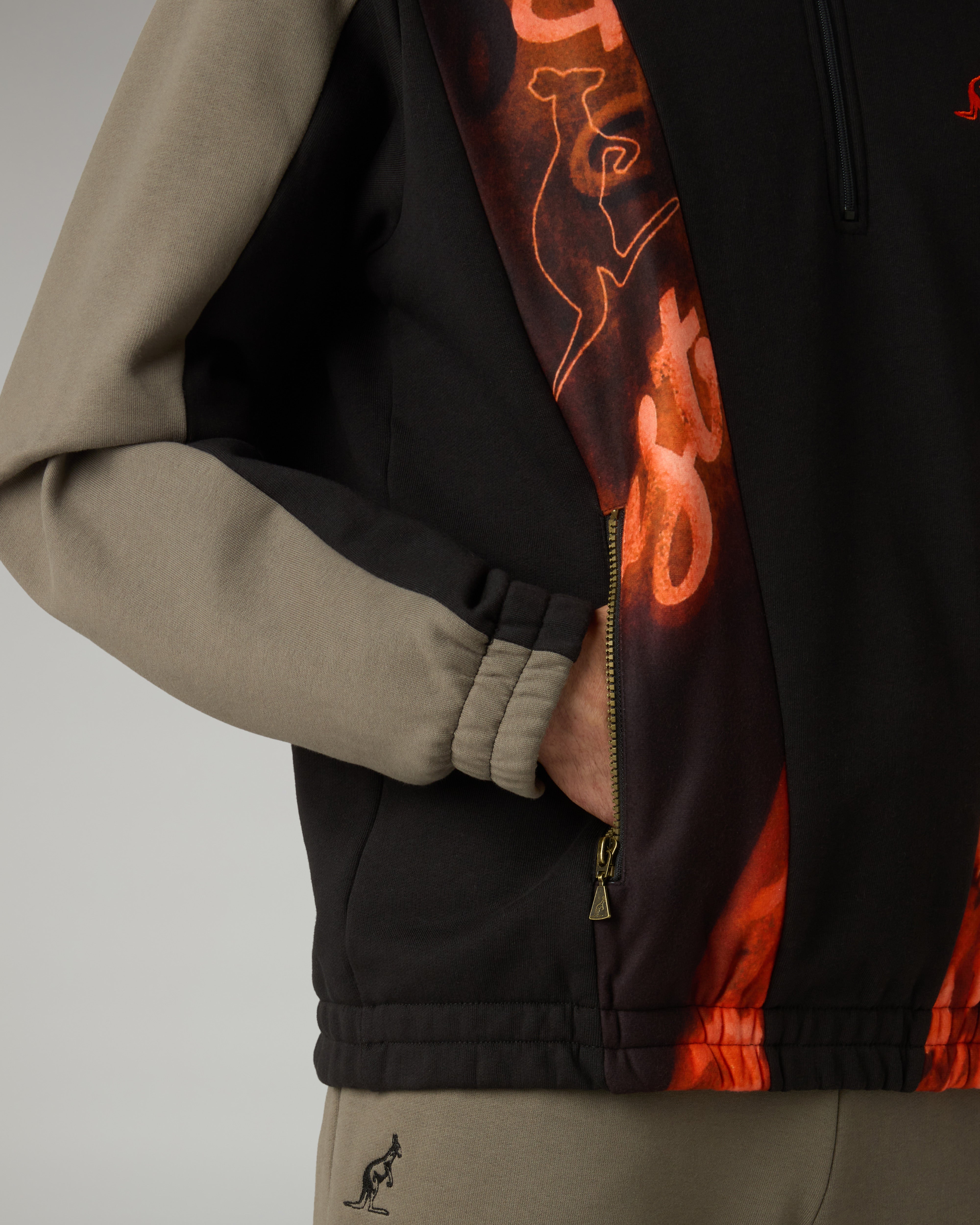 australian-rust-half-zip-crewneck-felpa-mezza-zip-nero image 6