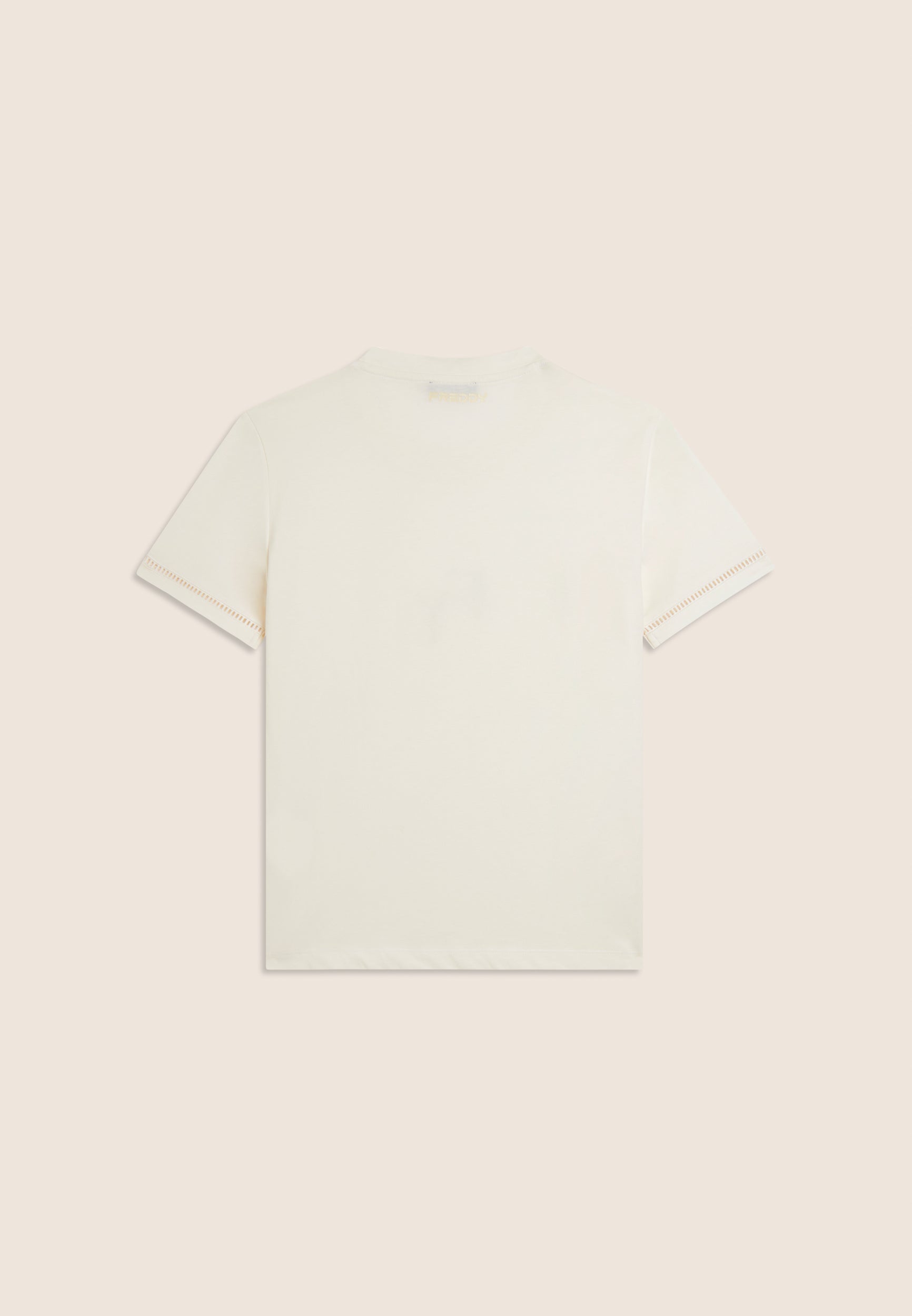 freddy-t-shirt-girocollo-donna-in-cotone-con-ricamo-traforato-logo image 6