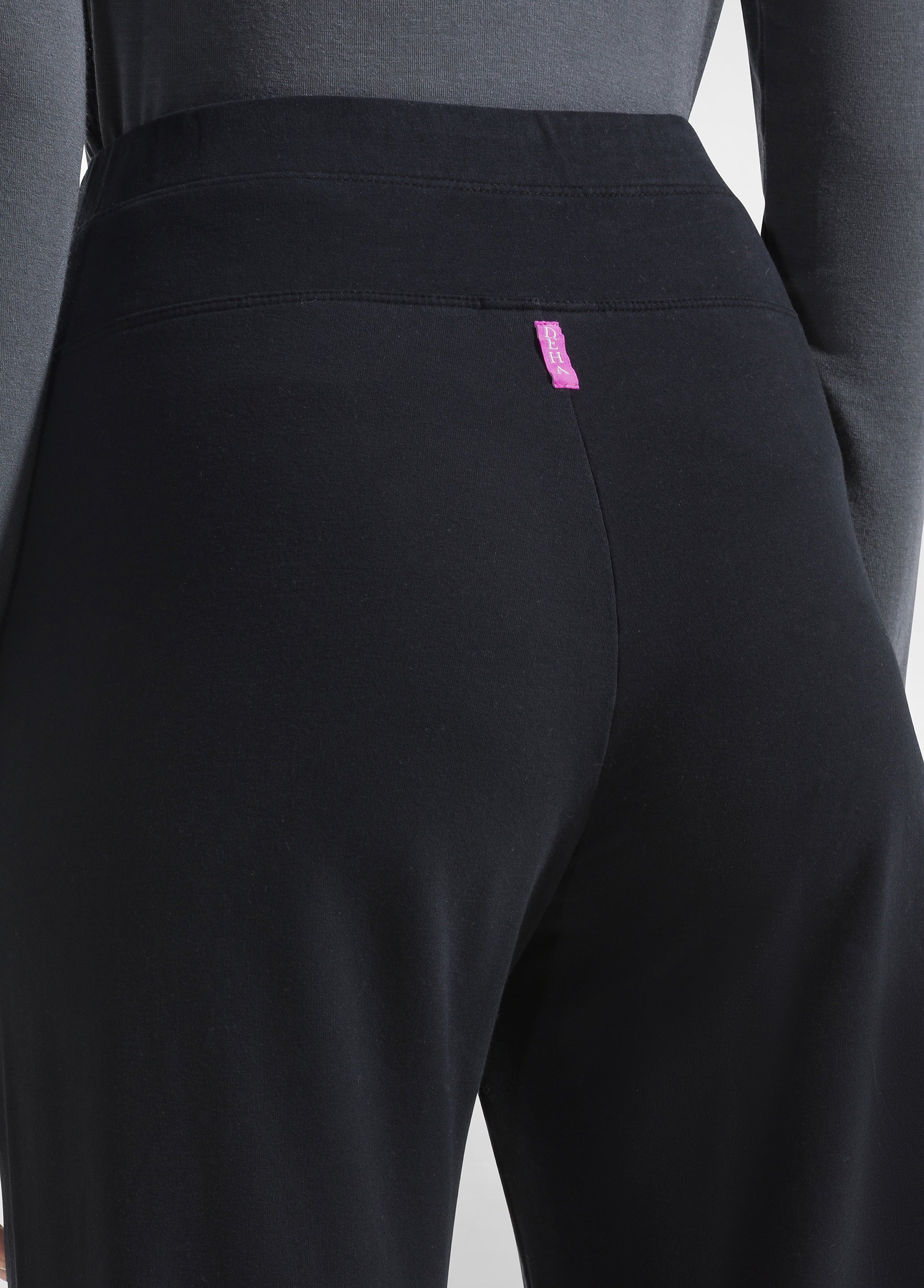 deha-pantaloni-a-gamba-morbida-in-felpina-stretch-organica-nero image 3
