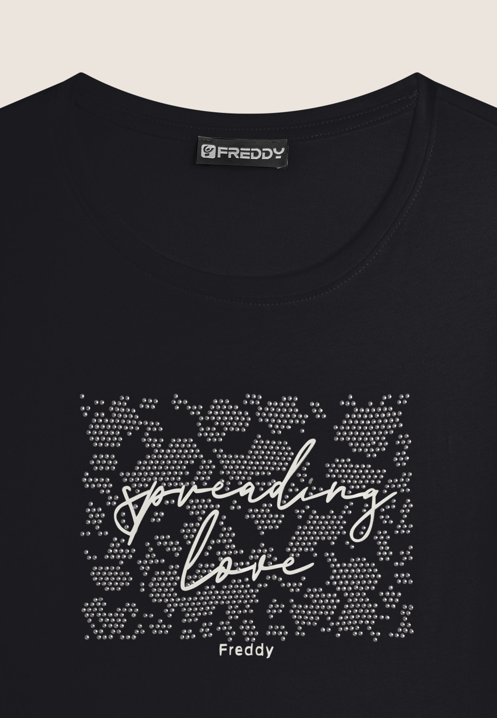 freddy-t-shirt-donna-comfort-fit-jersey-cotone-pima-con-strass image 7
