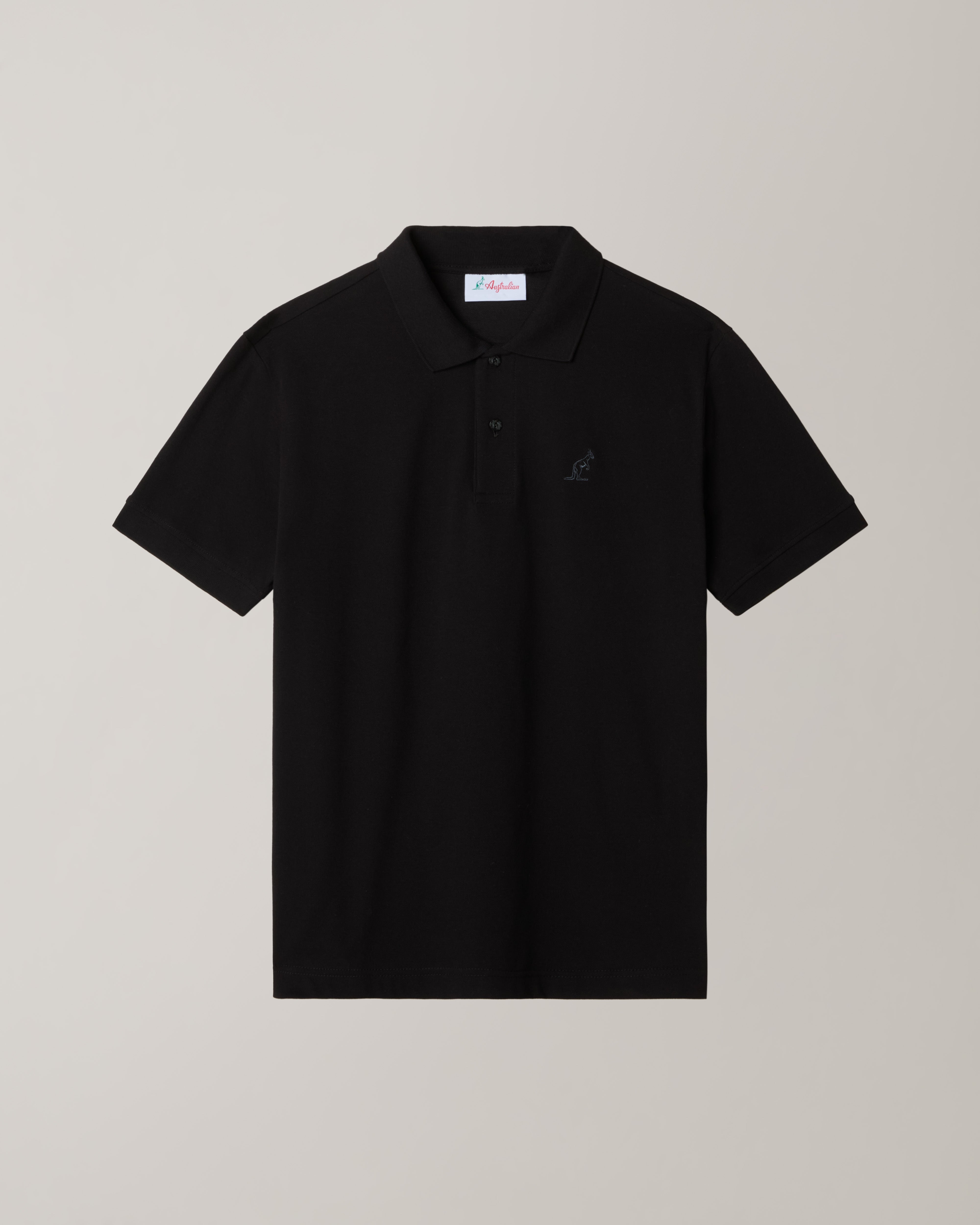 australian-easy-polo-in-piquet-elasticizzato-nero-made-in-italy image 5