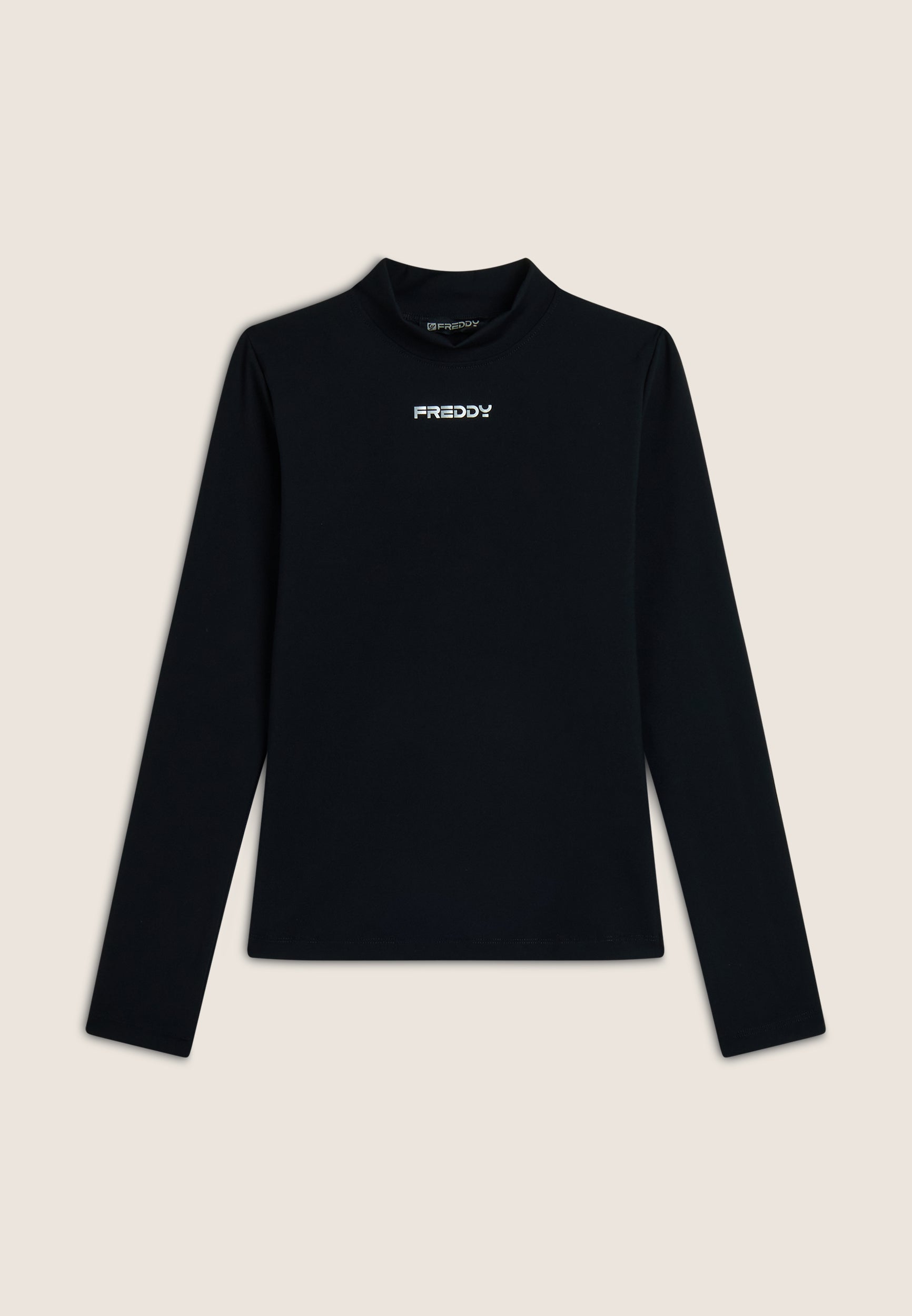 freddy-dolcevita-donna-slim-logo-centrale-maglia-collo-alto-jersey image 1
