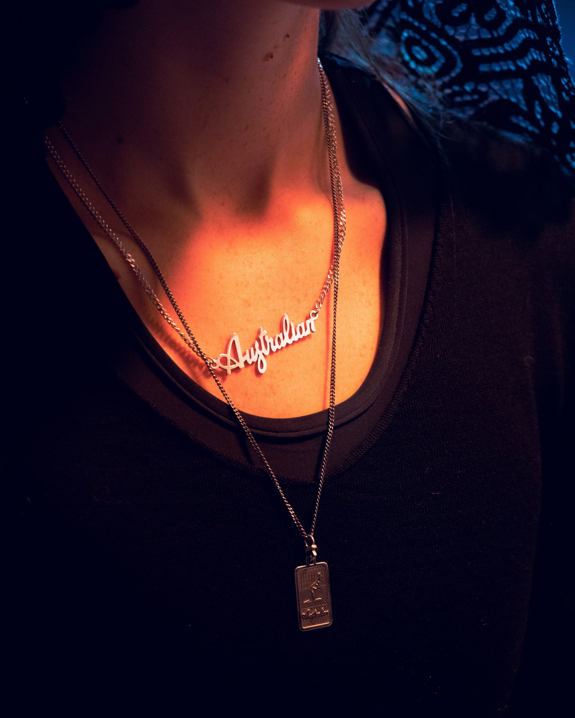australian-logo-script-chain-collana-nome-argento image 2